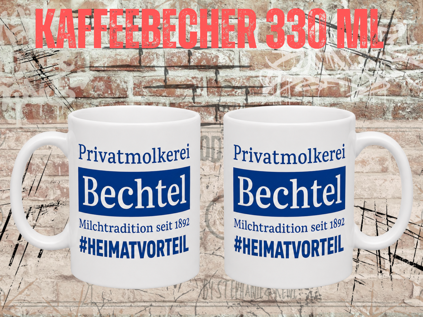 Bechtel Kaffeetasse mit Logo – Mitarbeitertasse Keramik 330 ml