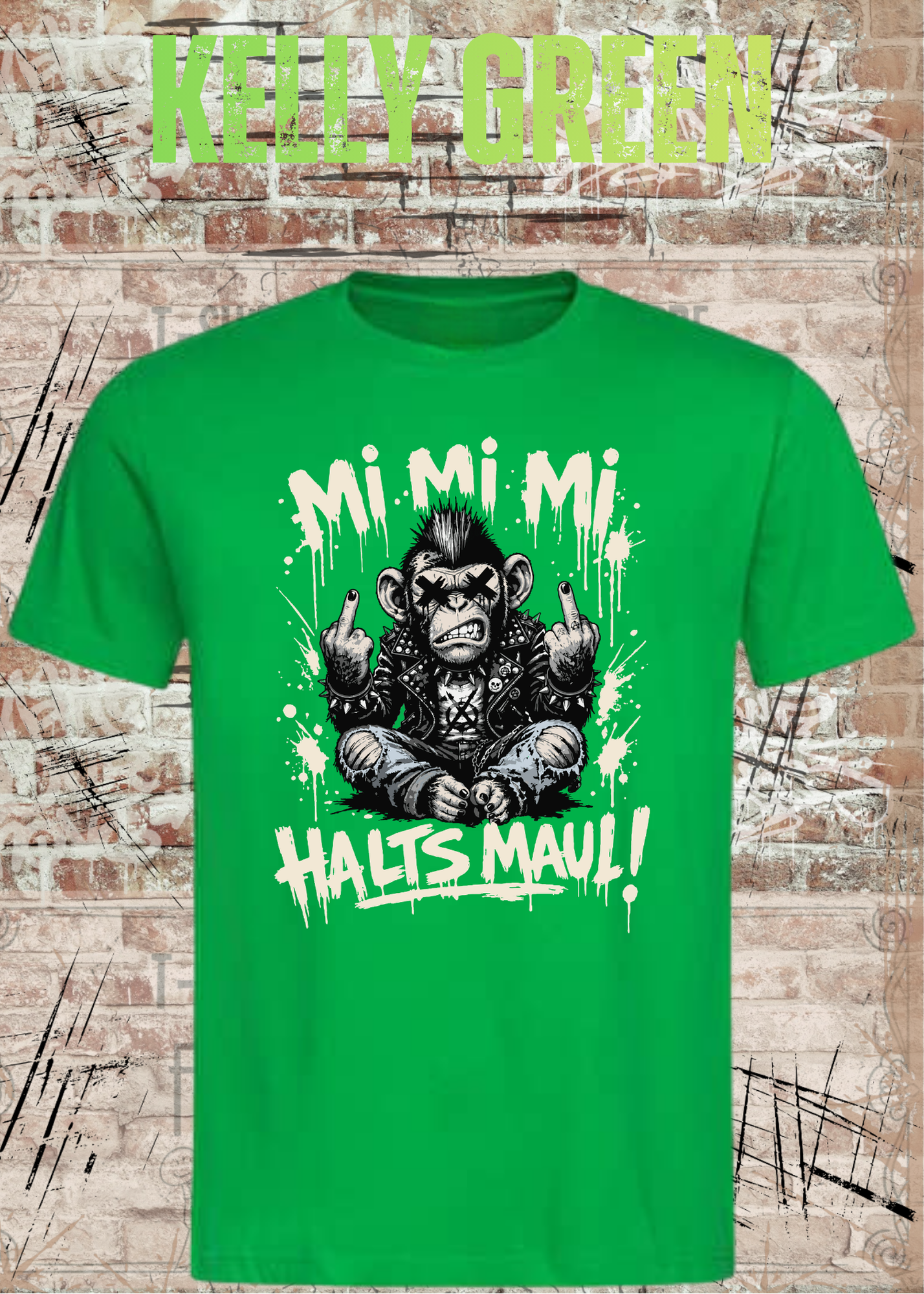 Mi Mi Mi Halt’s Maul Affe T-Shirt – Freches Punk Statement Shirt