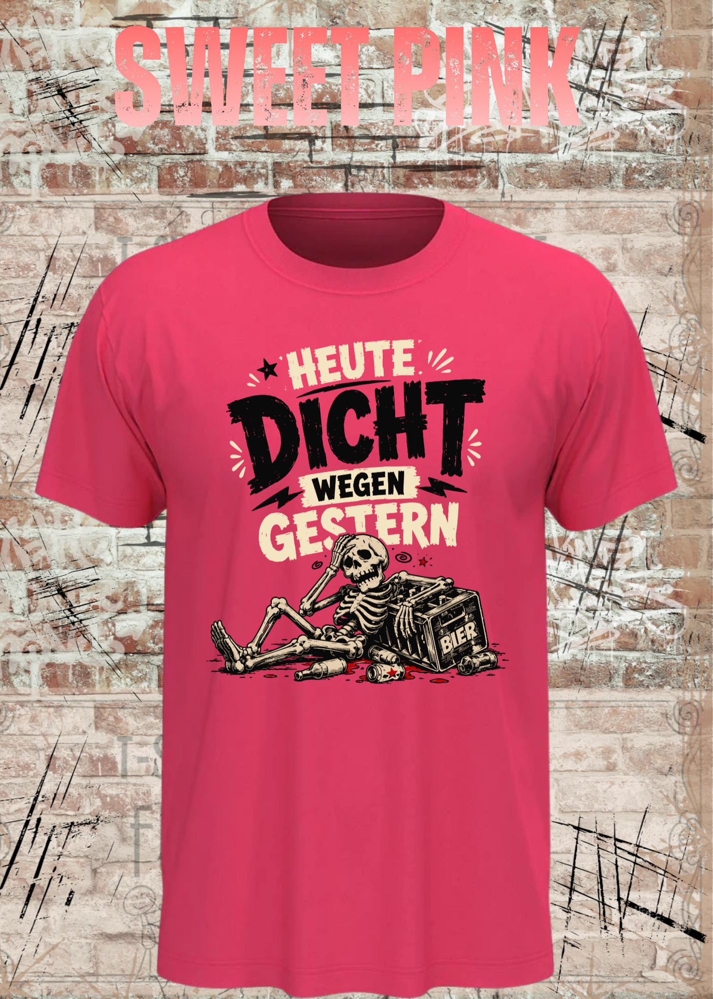 Heute dicht wegen gestern – Lustiges Party T-Shirt mit Skelett