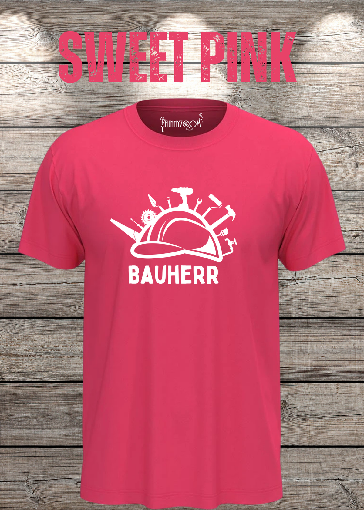 Bauherr T-Shirt Herren in Sweet Pink.