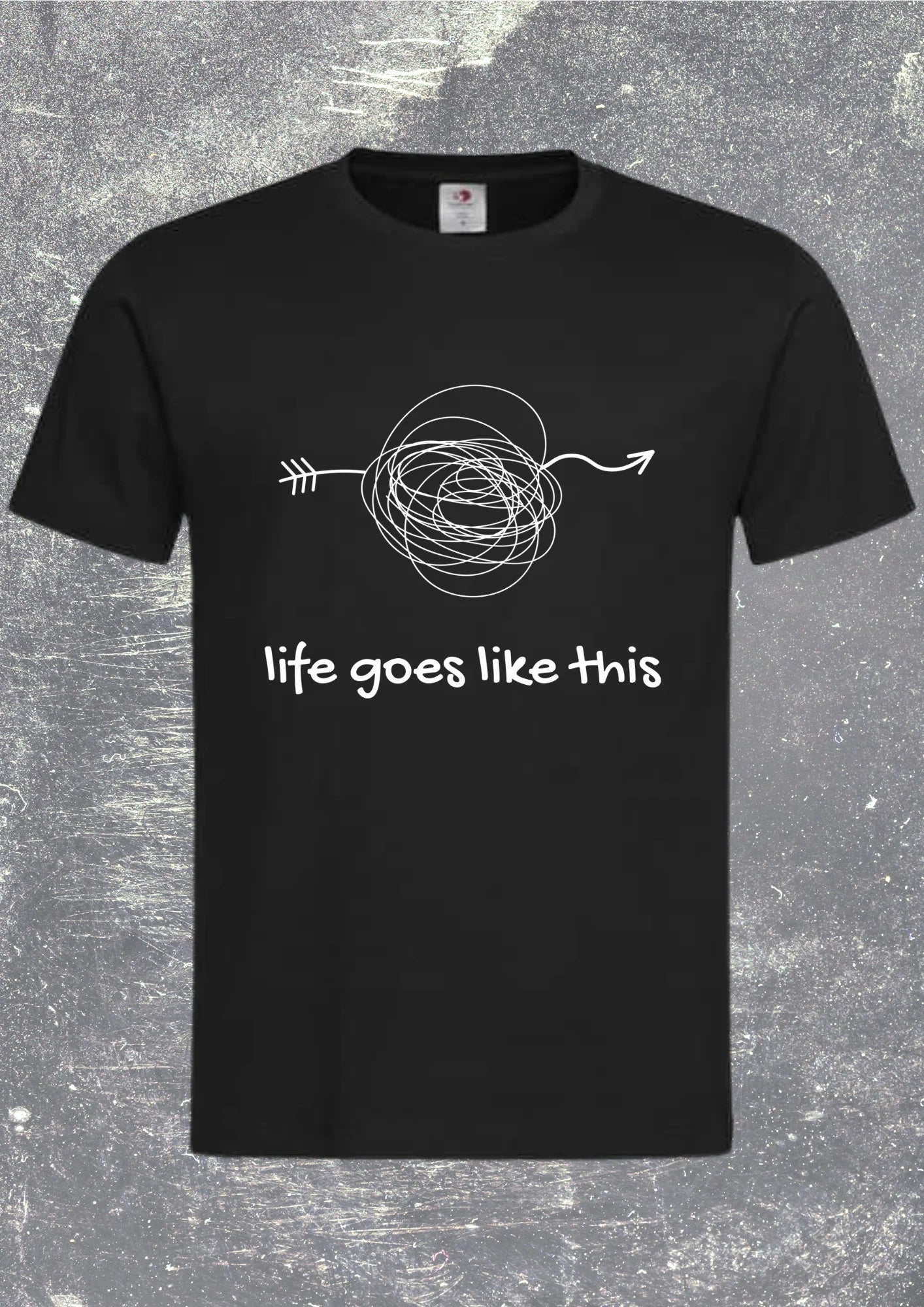 Life goes like this - Philosophisches Unisex T-Shirt mit Spruch