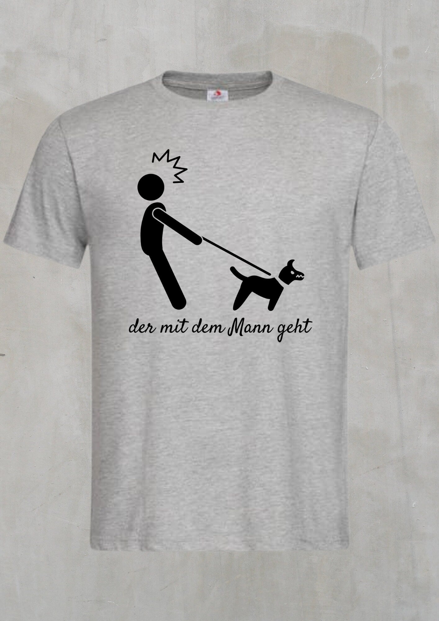 🐕 Herren T-Shirt: Der mit dem Mann geht - Hund geht mit Herrchen spazieren! 😄