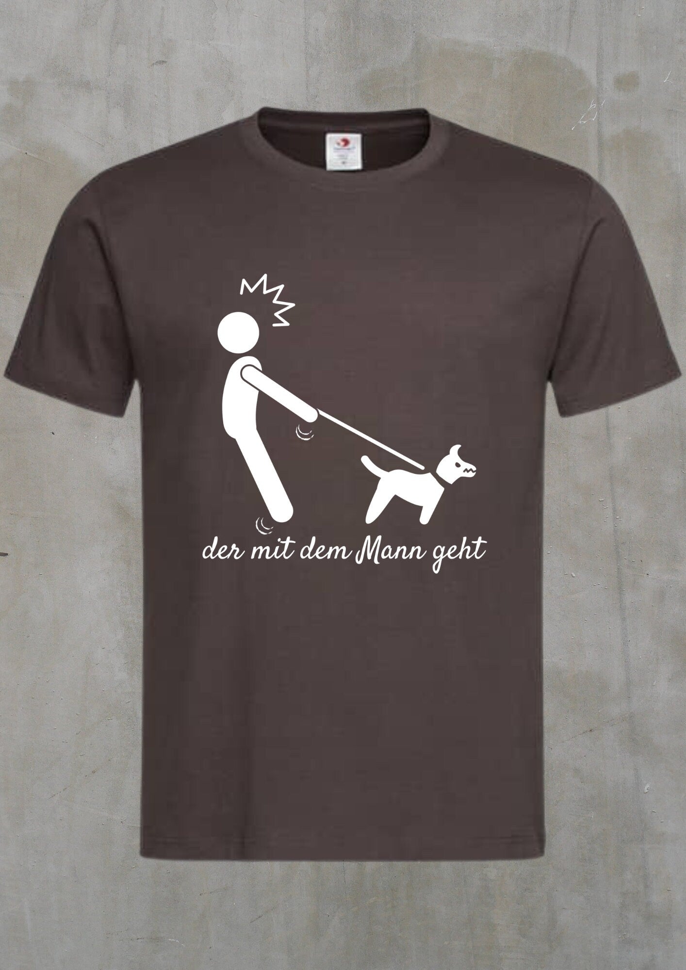 🐕 Herren T-Shirt: Der mit dem Mann geht - Hund geht mit Herrchen spazieren! 😄