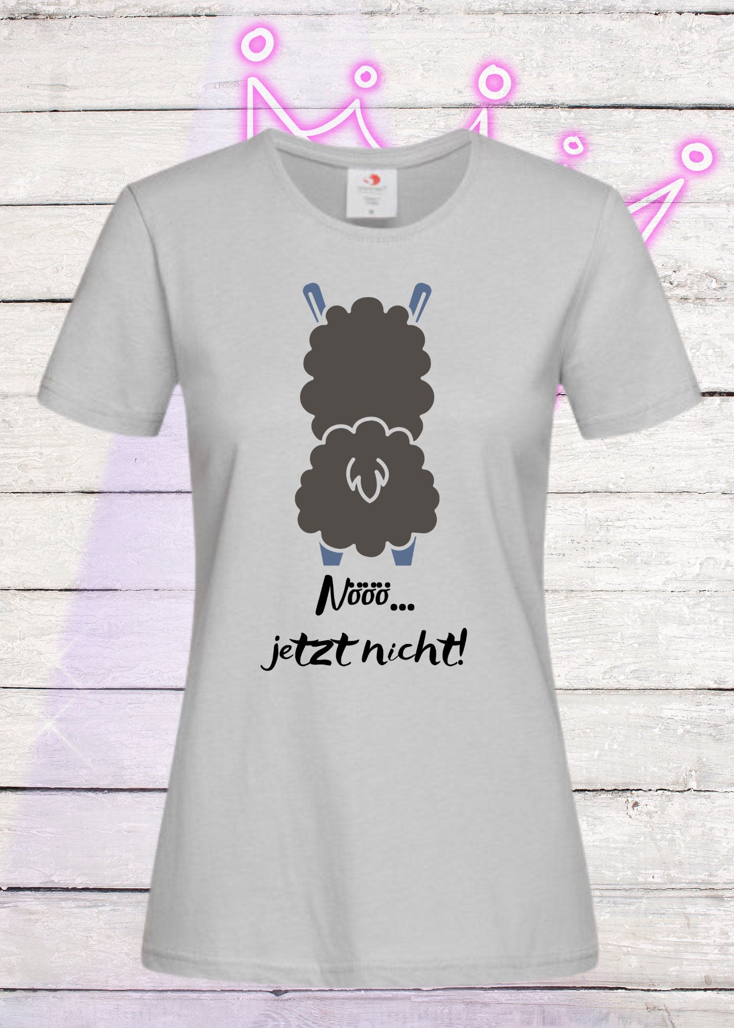 🦙 Damen T-Shirt Nööö jetzt nicht! - Witziges Lama Shirt mit Spruch 😄