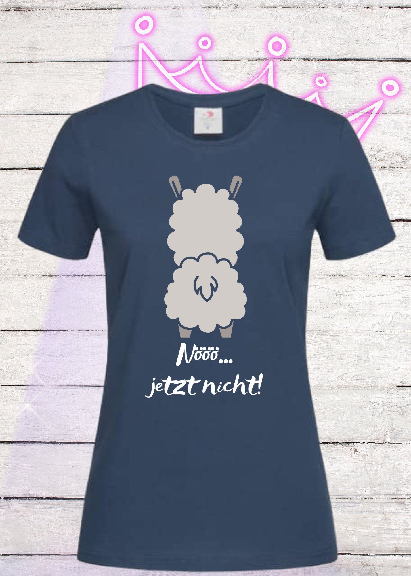 🦙 Damen T-Shirt Nööö jetzt nicht! - Witziges Lama Shirt mit Spruch 😄
