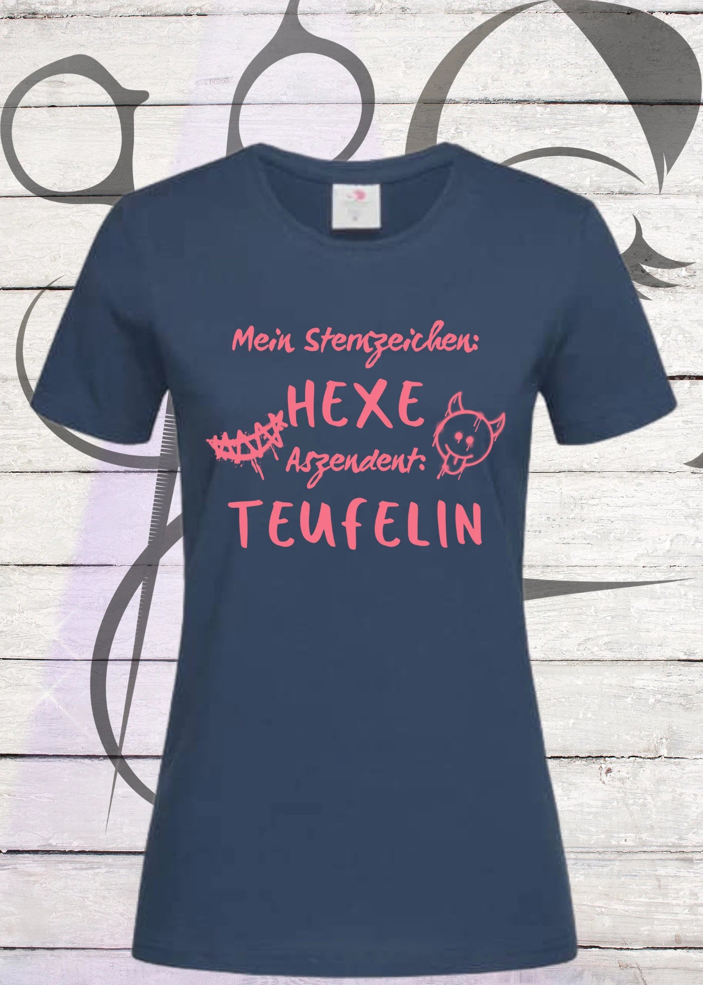 ๐ฎ Damen T-Shirt 'Mein Sternzeichen Hexe Aszendent Teufelin' | Witziges Freizeit Shirt ๐