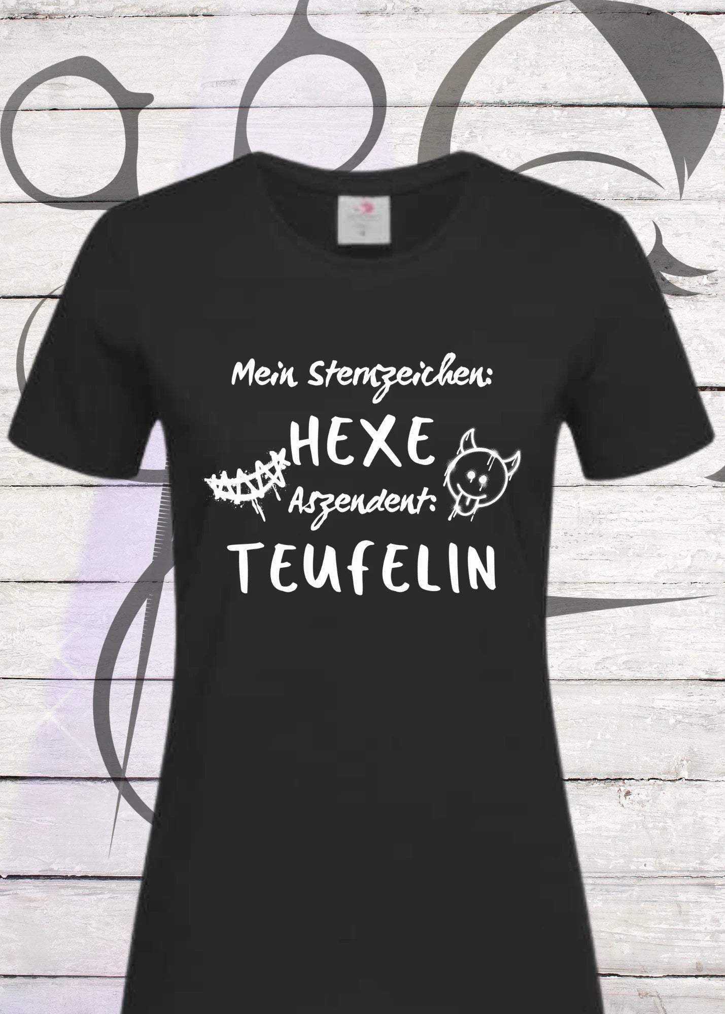 ๐ฎ Damen T-Shirt 'Mein Sternzeichen Hexe Aszendent Teufelin' | Witziges Freizeit Shirt ๐