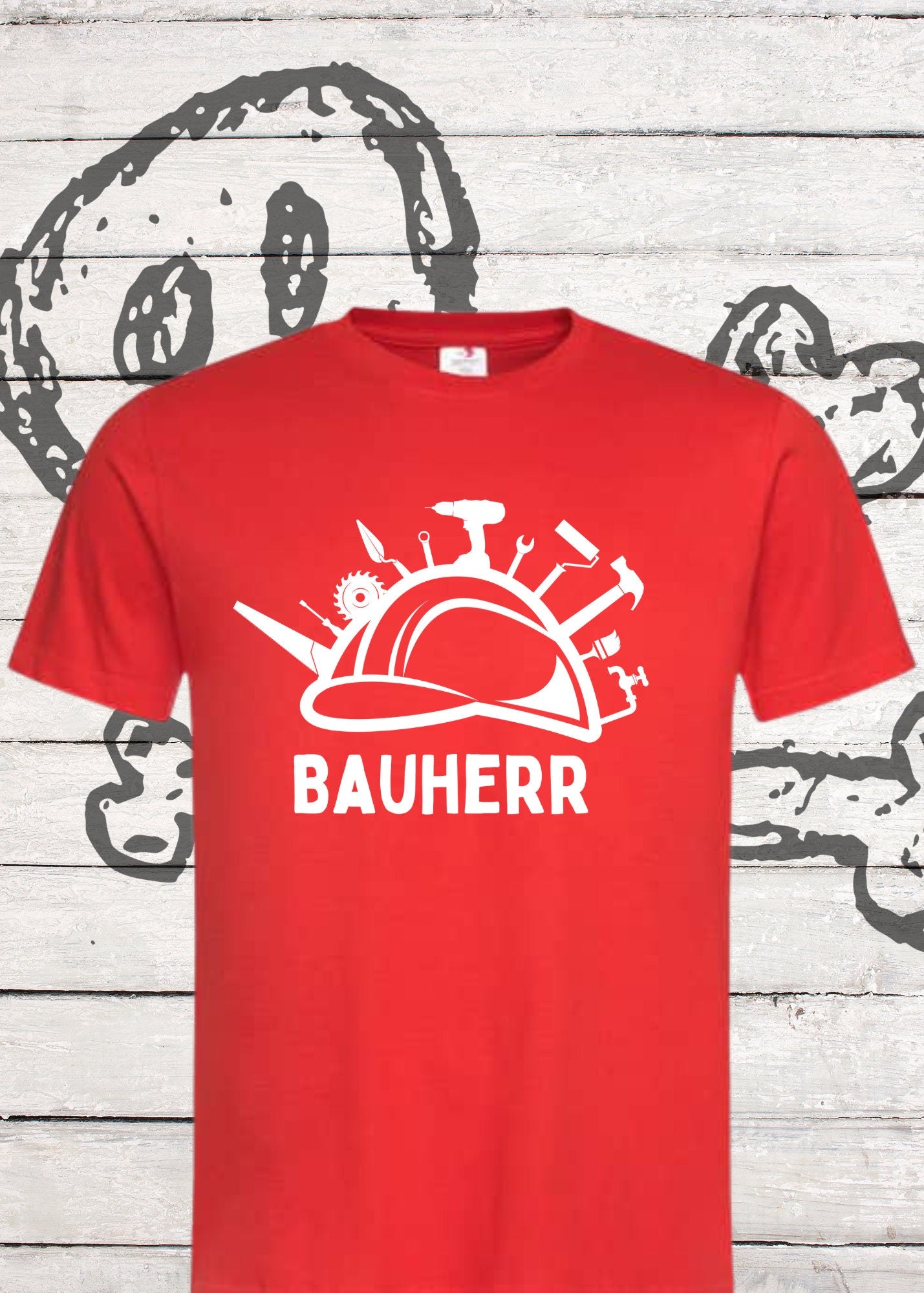 🏗️Herren T-Shirt Bauherr 👷♂️ Geschenkidee für Hausbesitzer 🏠 Witziges T-Shirt mit Spruch 😂 Lustiges Freizeit T-Shirt Haus bauen 🔨