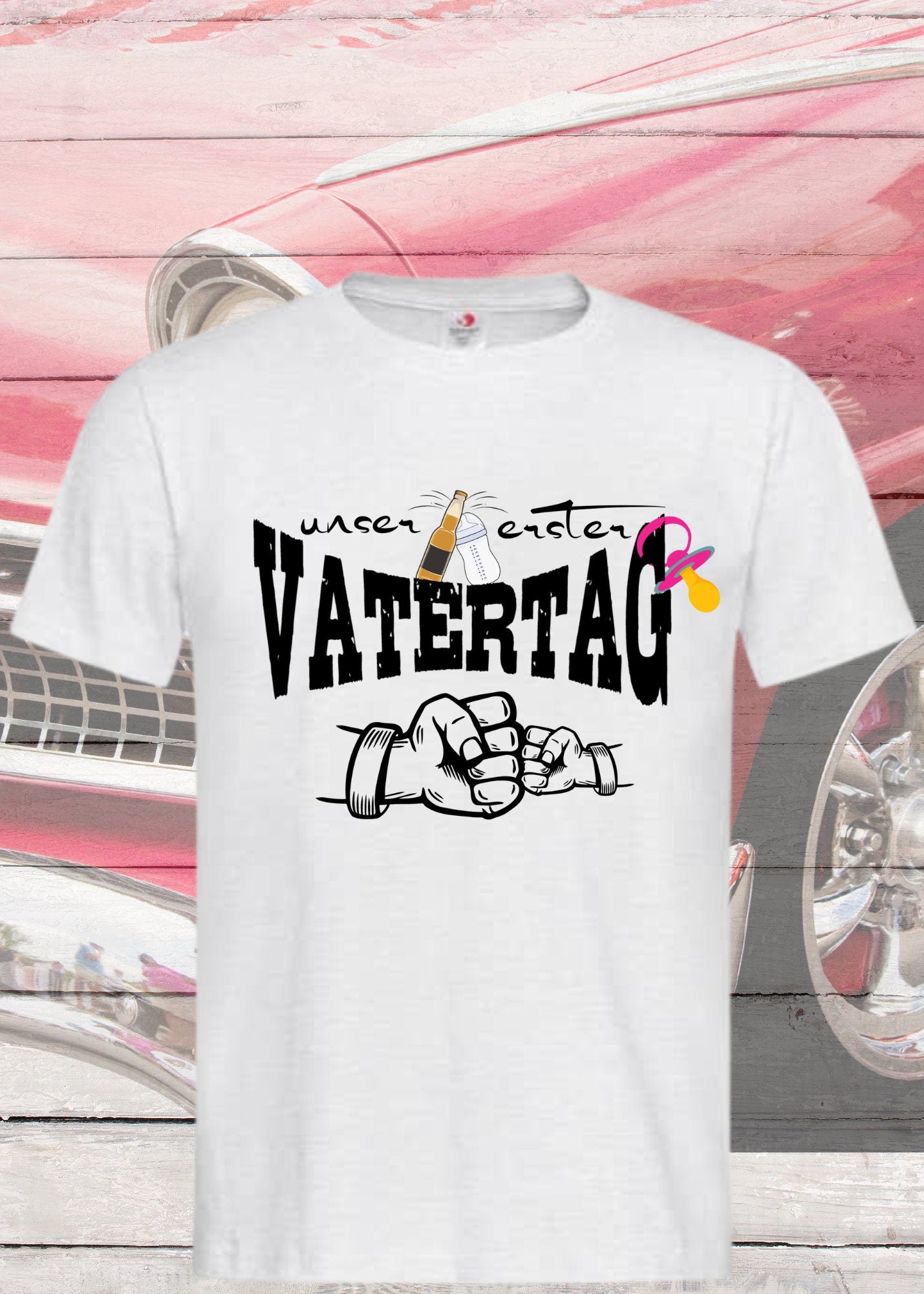 ๐จโ๐ง Herren T-Shirt fรผr Papas mit Mรคdels ๐ Unser erster Vatertag Partnerschirt ๐ถ Vater Tochter T-Shirt Geschenkidee ๐ Witziges Papa T-Shirt ๐