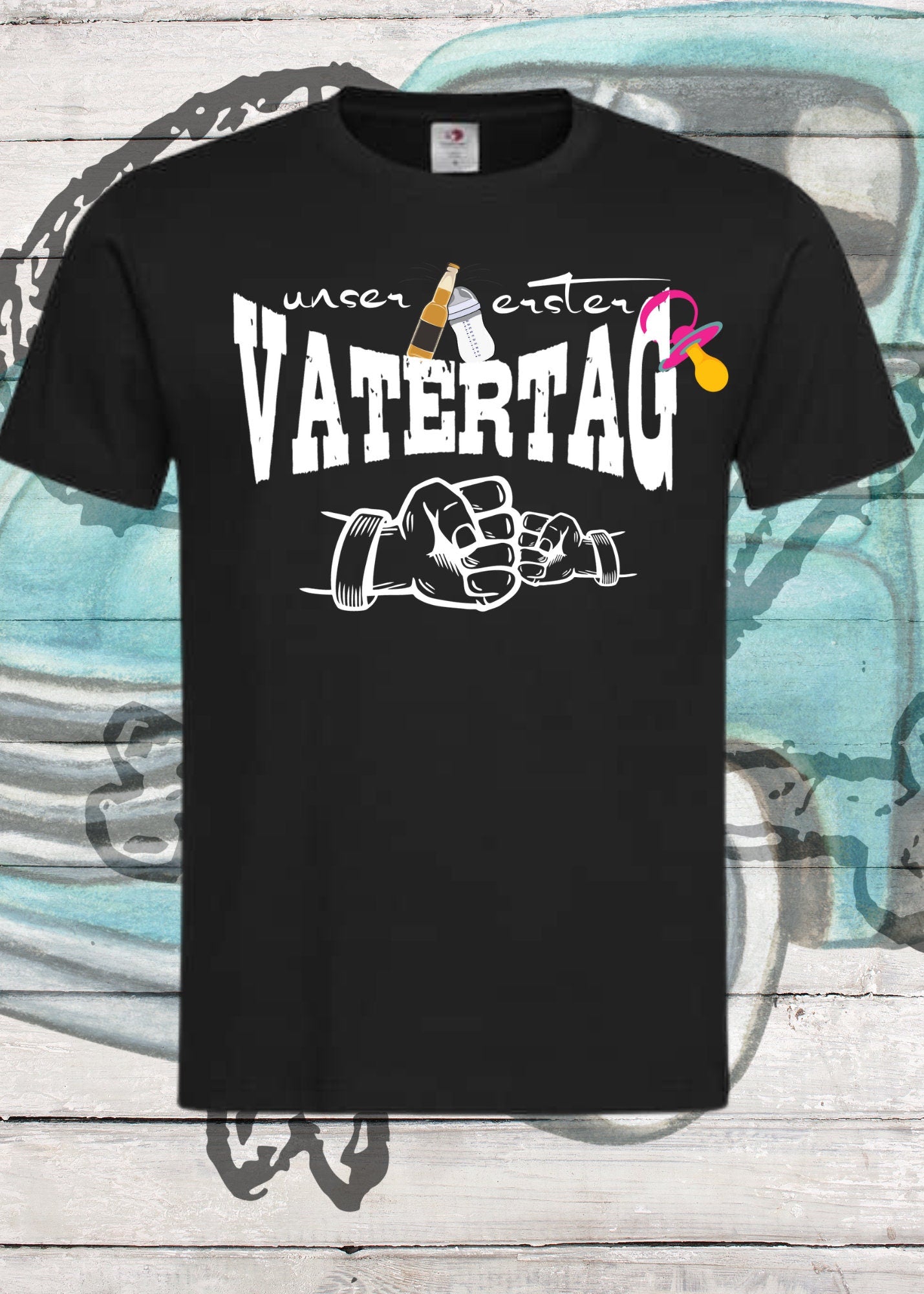 ๐จโ๐ง Herren T-Shirt fรผr Papas mit Mรคdels ๐ Unser erster Vatertag Partnerschirt ๐ถ Vater Tochter T-Shirt Geschenkidee ๐ Witziges Papa T-Shirt ๐