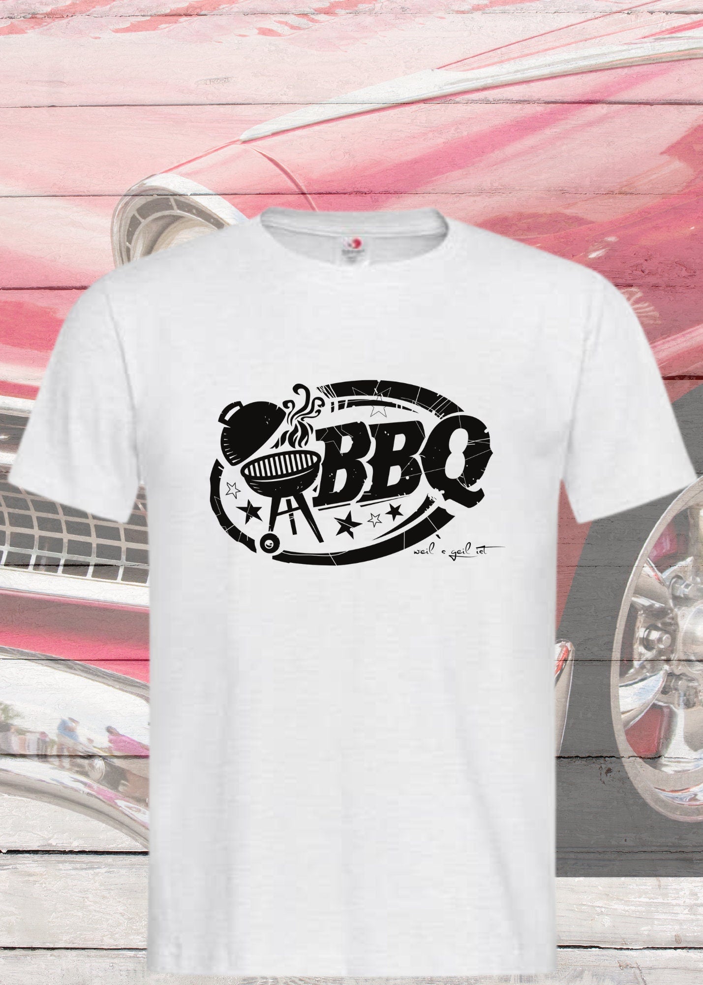 🔥 T-Shirt BBQ weils geil ist! 🍖 Geschenkidee für Grillmeister 👕 Lustiges Grill Shirt Unisex