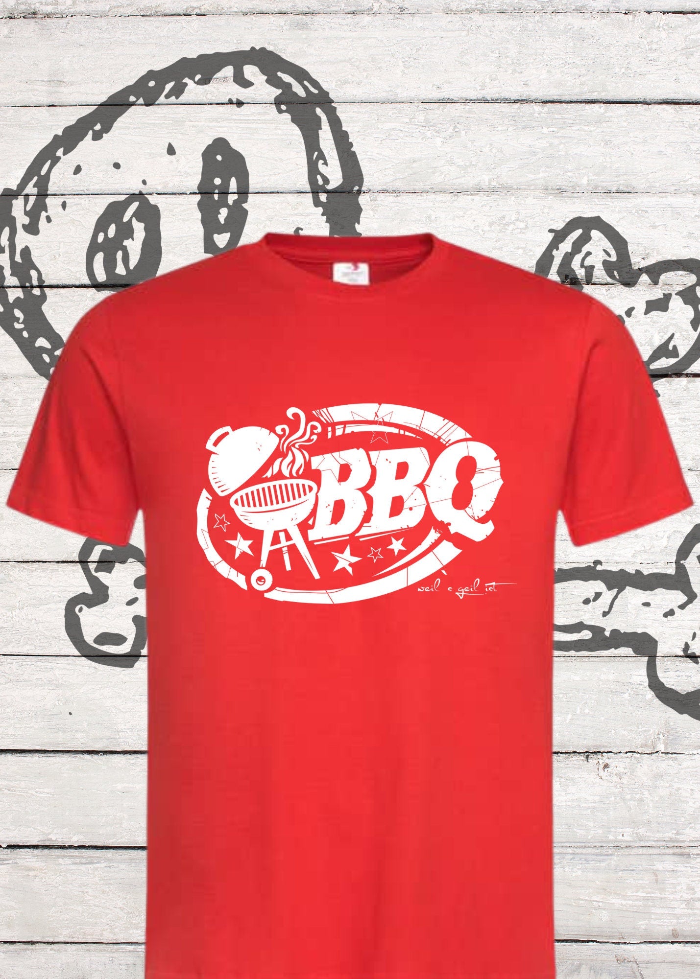 🔥 T-Shirt BBQ weils geil ist! 🍖 Geschenkidee für Grillmeister 👕 Lustiges Grill Shirt Unisex