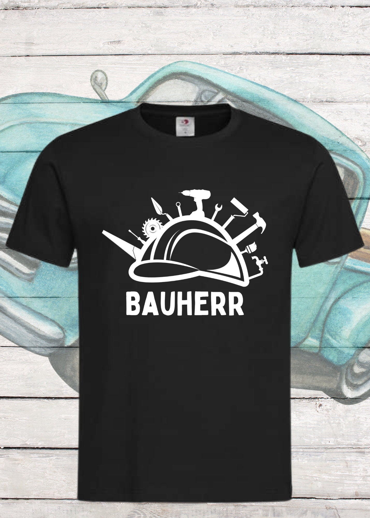 🏗️Herren T-Shirt Bauherr 👷♂️ Geschenkidee für Hausbesitzer 🏠 Witziges T-Shirt mit Spruch 😂 Lustiges Freizeit T-Shirt Haus bauen 🔨