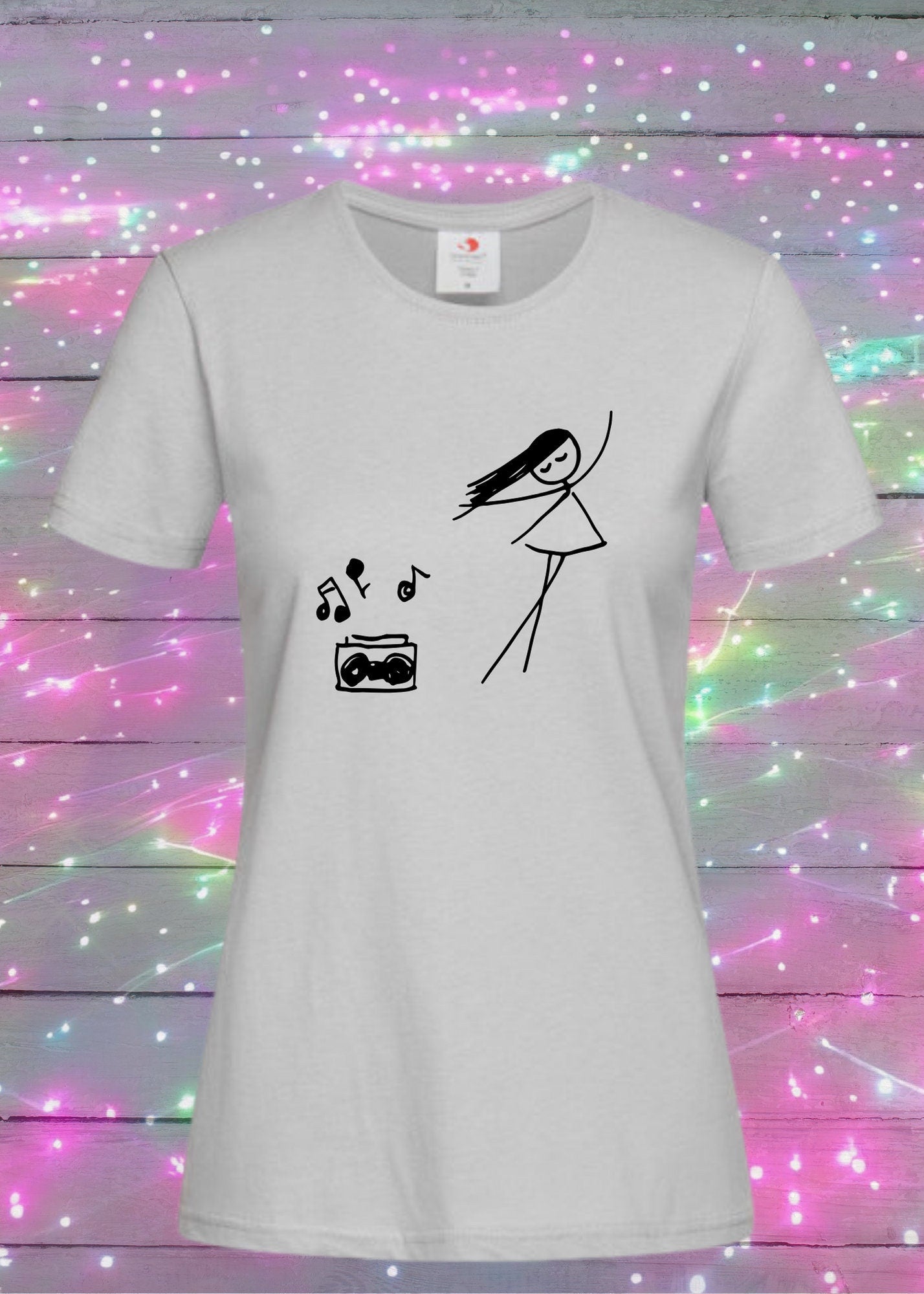 💫 Damen T Shirt Music for Life ...T Shirt Geschenkidee, lustiges T Shirt, T Shirt Musik, witziges T Shirt,Freizeit T Shirt Musik