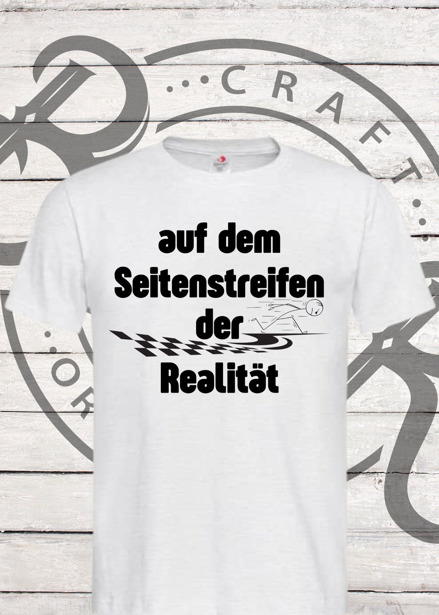 👕 Unisex T-Shirt 'Auf dem Seitenstreifen der Realität' - Philosophie Humor Shirt 🛣️