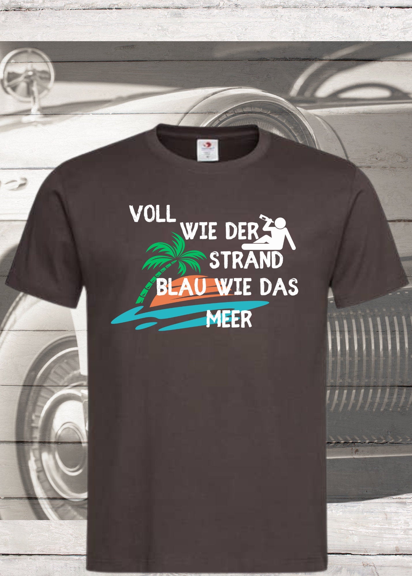 π Unisex T-Shirt 'Voll wie der Strand Blau wie das Meer' - Strand Humor Shirt ποΈ