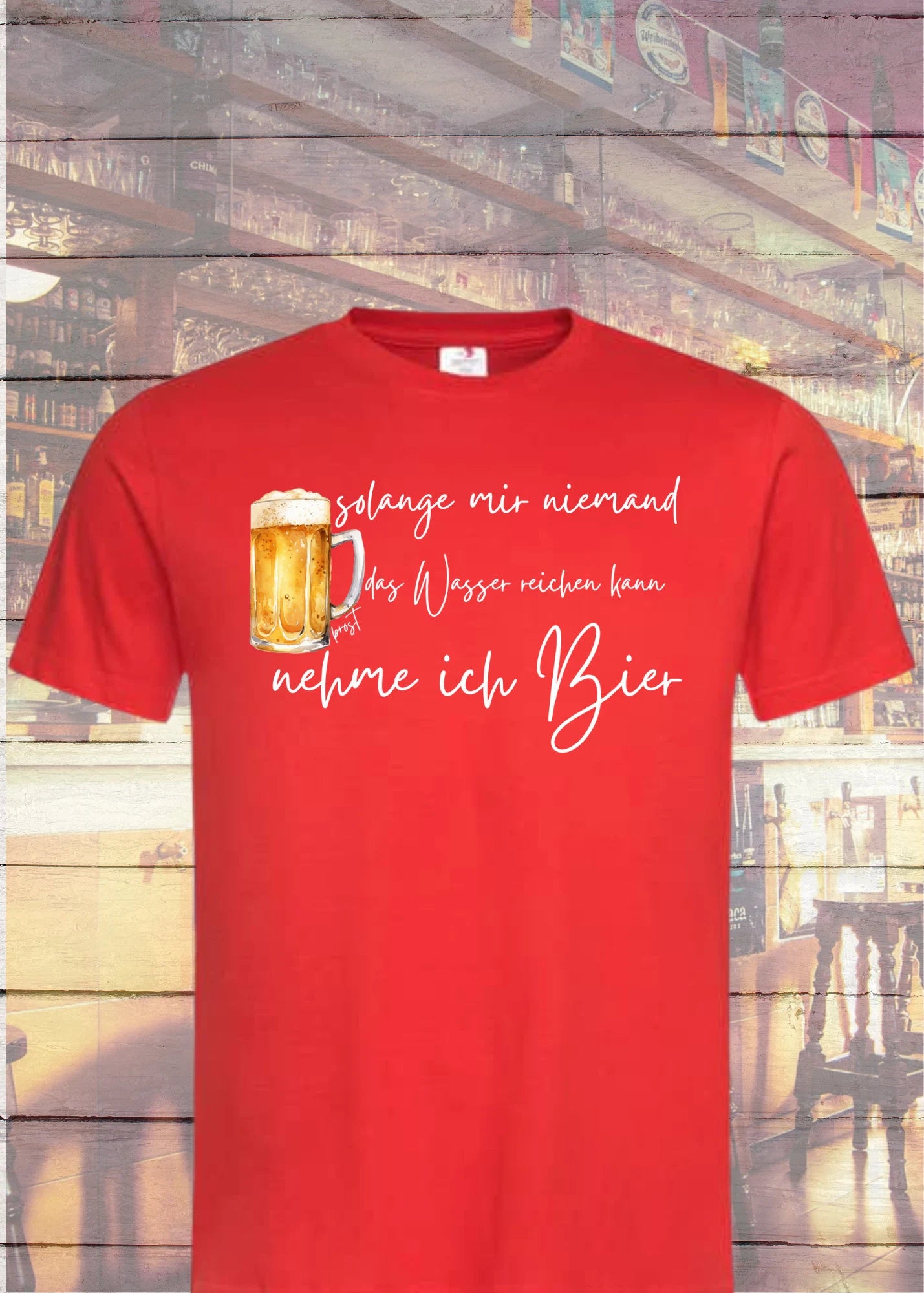 🍺 T-Shirt 'Solange mir niemand das Wasser reichen kann nehme ich Bier' - Lustiger Bier Spruch