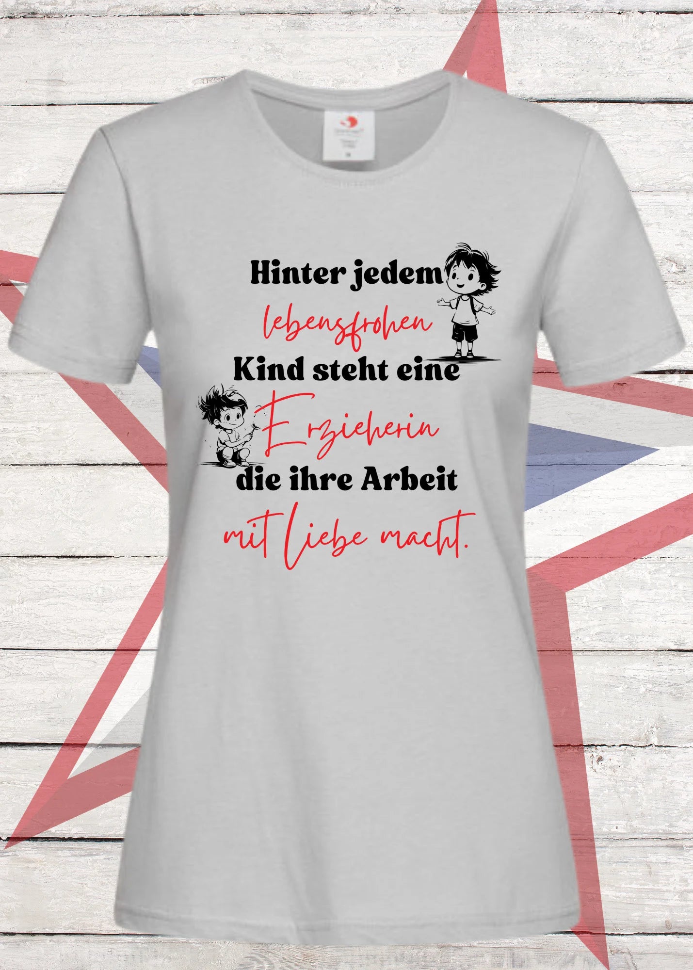 👩🏫 Damen T-Shirt für Erzieherinnen - Hinter jedem lebensfrohen Kind steckt eine Erzieherin 💕