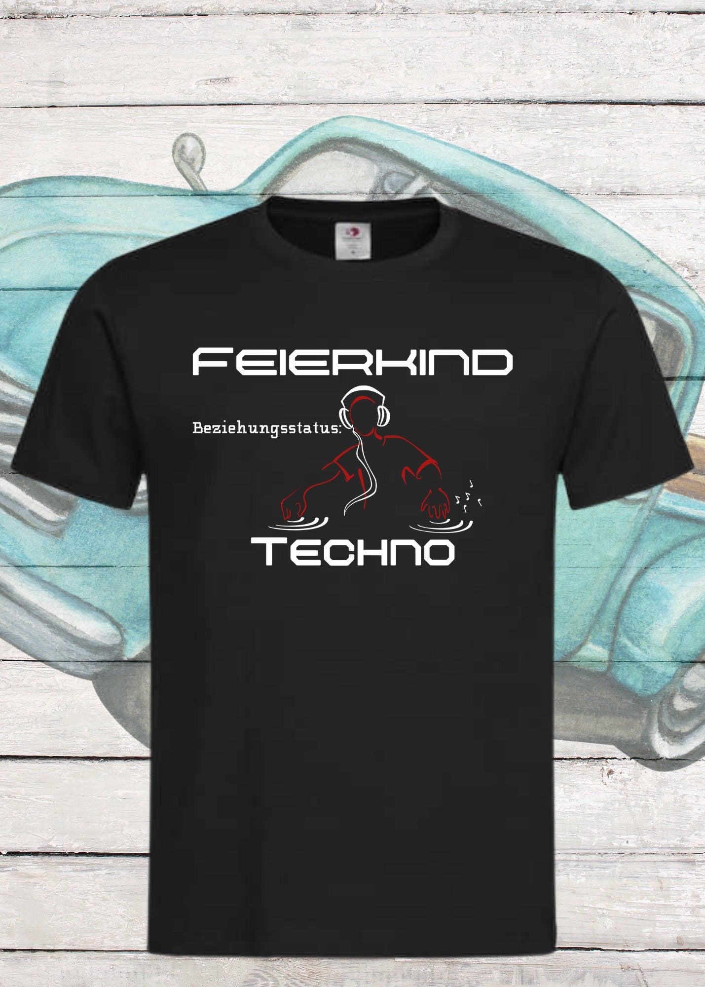 π Unisex T-Shirt 'Feierkind - Beziehungsstatus: Techno' - Party Shirt π΅