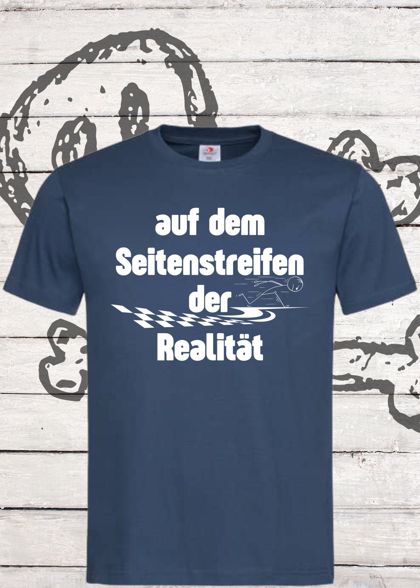 👕 Unisex T-Shirt 'Auf dem Seitenstreifen der Realität' - Philosophie Humor Shirt 🛣️