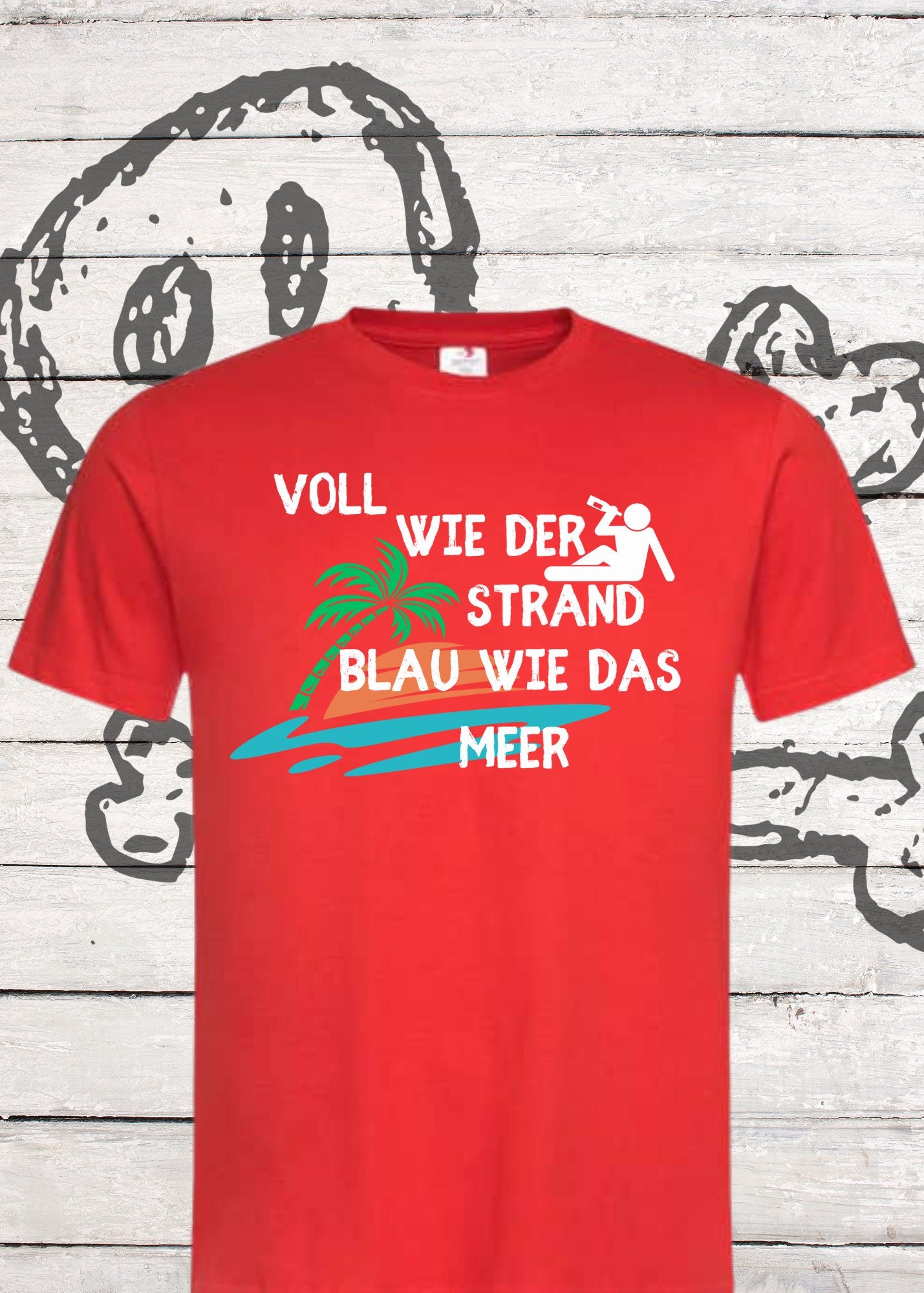 π Unisex T-Shirt 'Voll wie der Strand Blau wie das Meer' - Strand Humor Shirt ποΈ