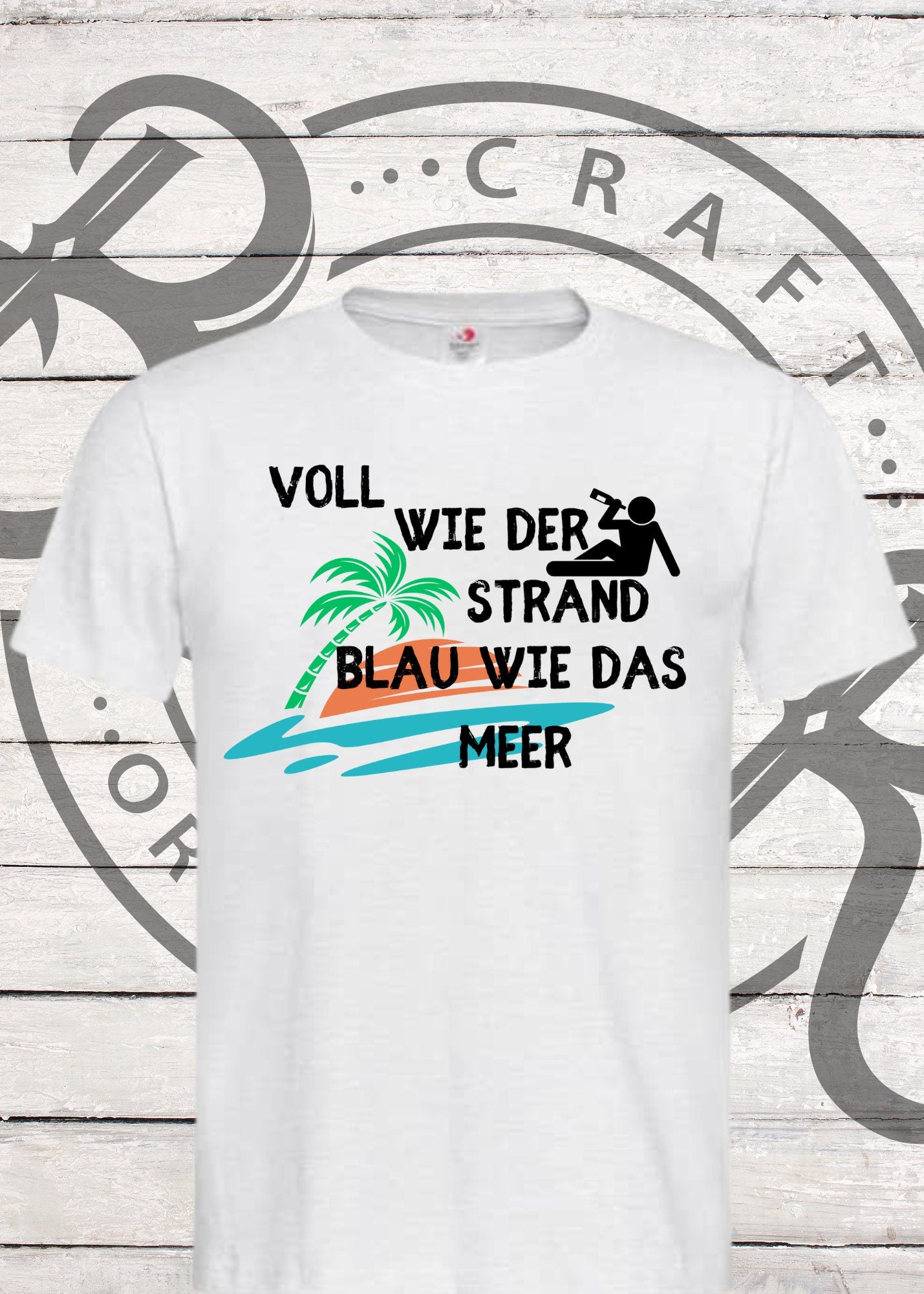 π Unisex T-Shirt 'Voll wie der Strand Blau wie das Meer' - Strand Humor Shirt ποΈ