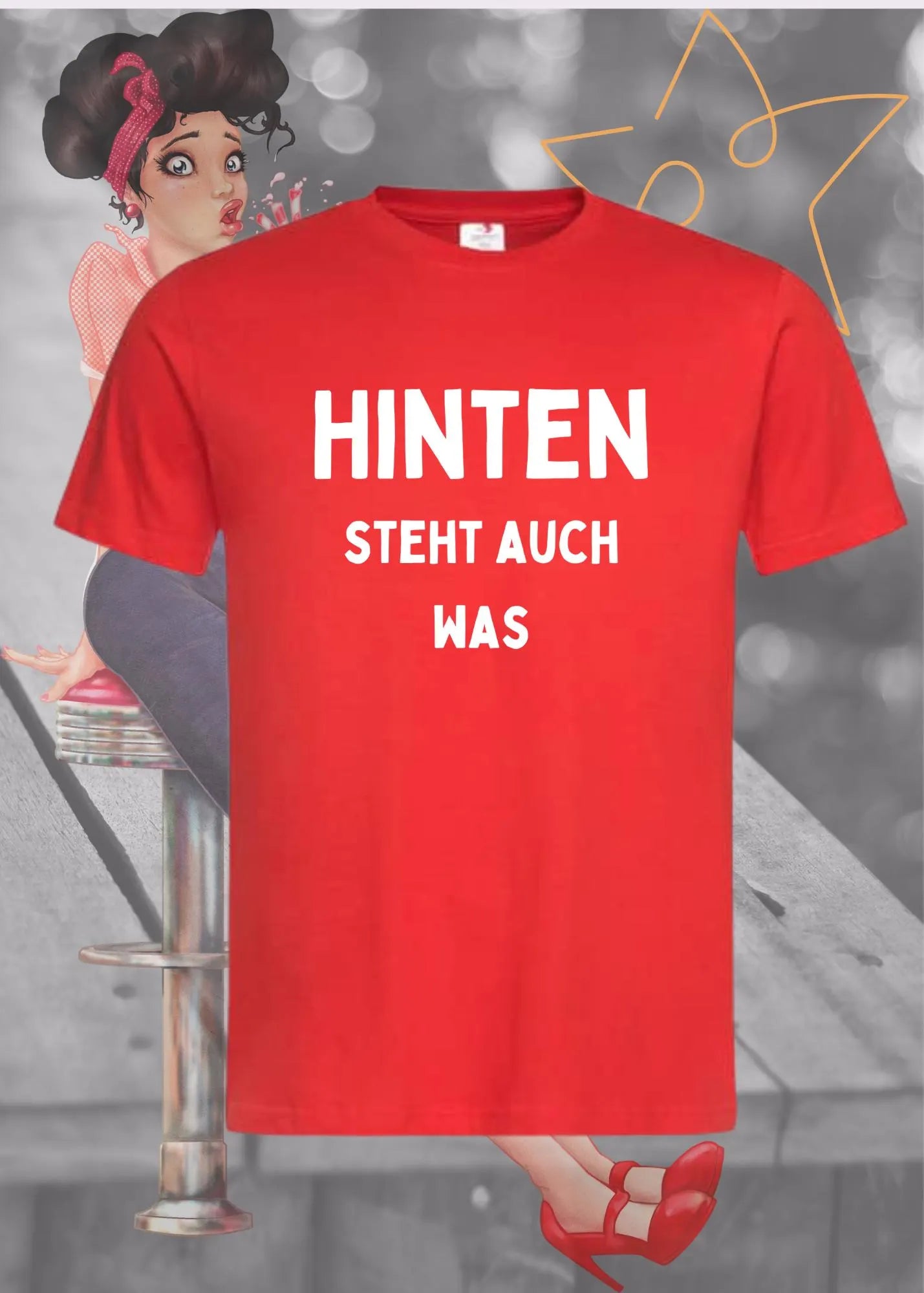 😄 Hinten steht auch was! - Witziges T-Shirt mit Print Vorder- & Rückseite ✨ Unisex