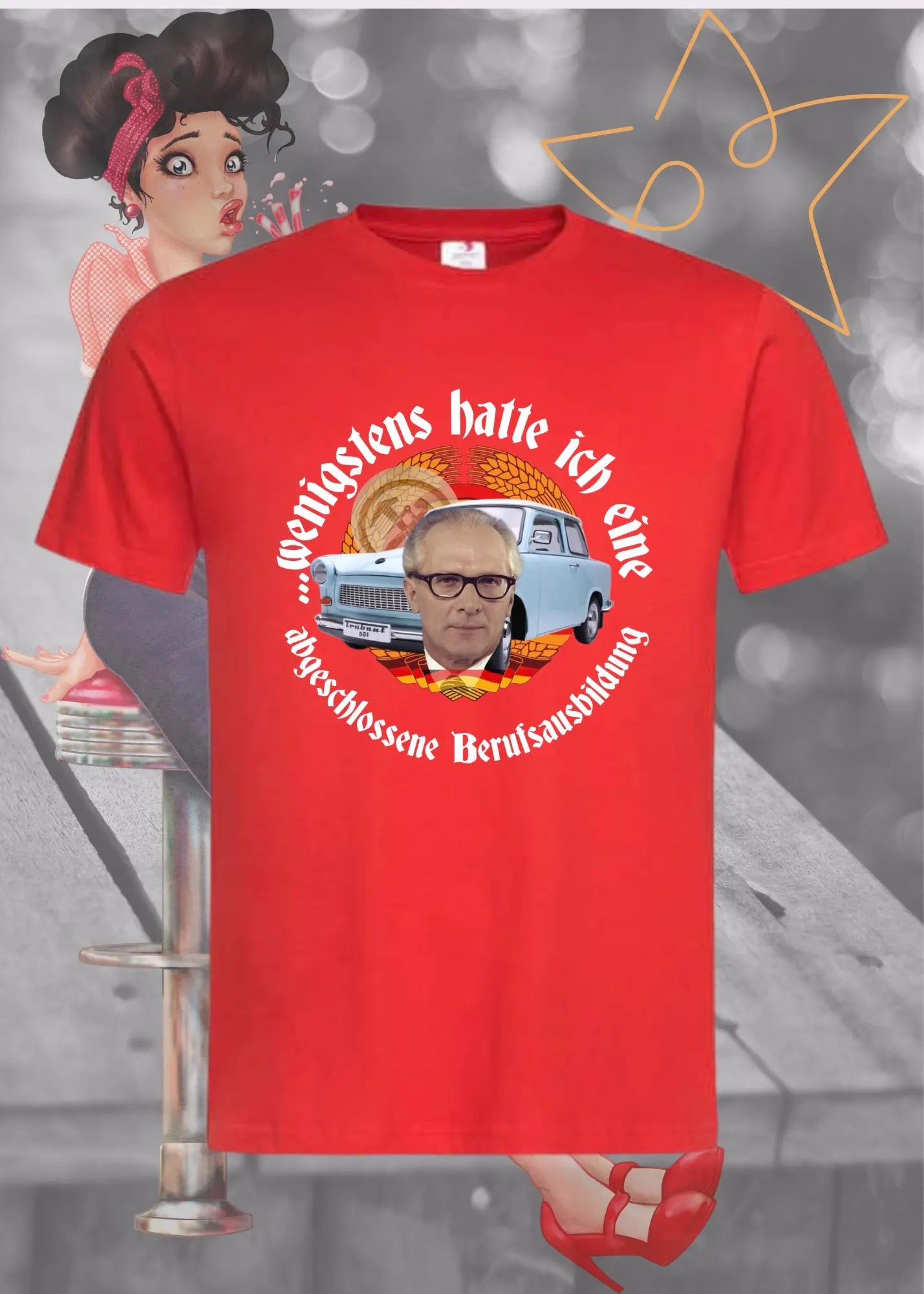 T-Shirt 'Wenigstens hatte ich eine abgeschlossene Berufsausbildung' - DDR Sarkasmus Geschenkidee Unisex