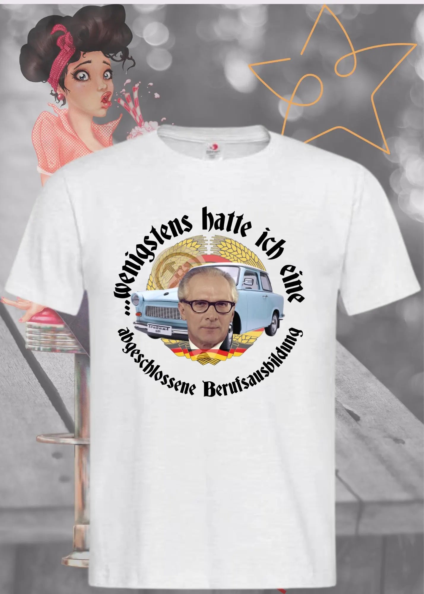 T-Shirt 'Wenigstens hatte ich eine abgeschlossene Berufsausbildung' - DDR Sarkasmus Geschenkidee Unisex