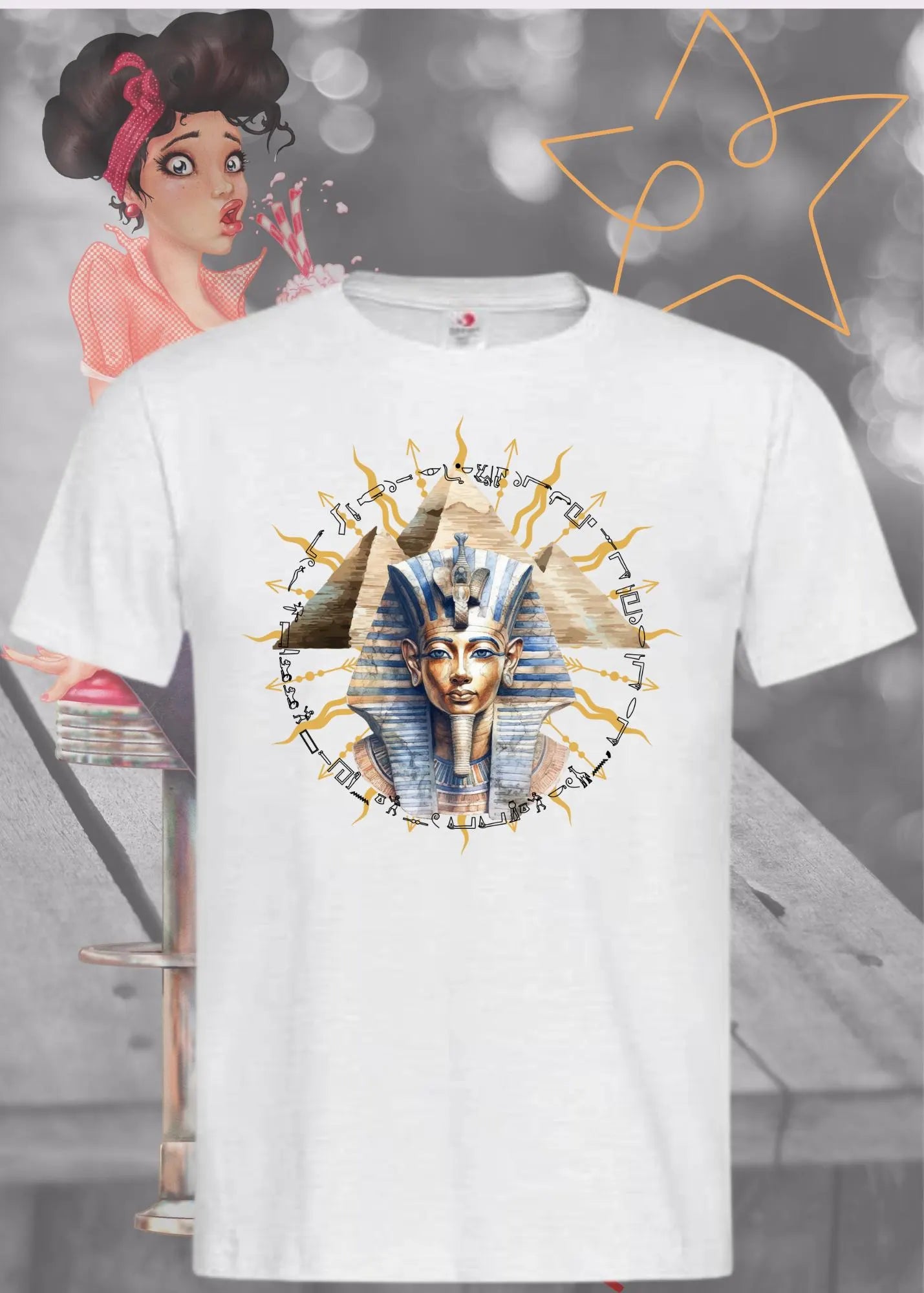 👑 Pharao Tutanchamun T-Shirt - Ägyptische Hieroglyphen 🏺 Geschenk für Ägypten-Fans ✨