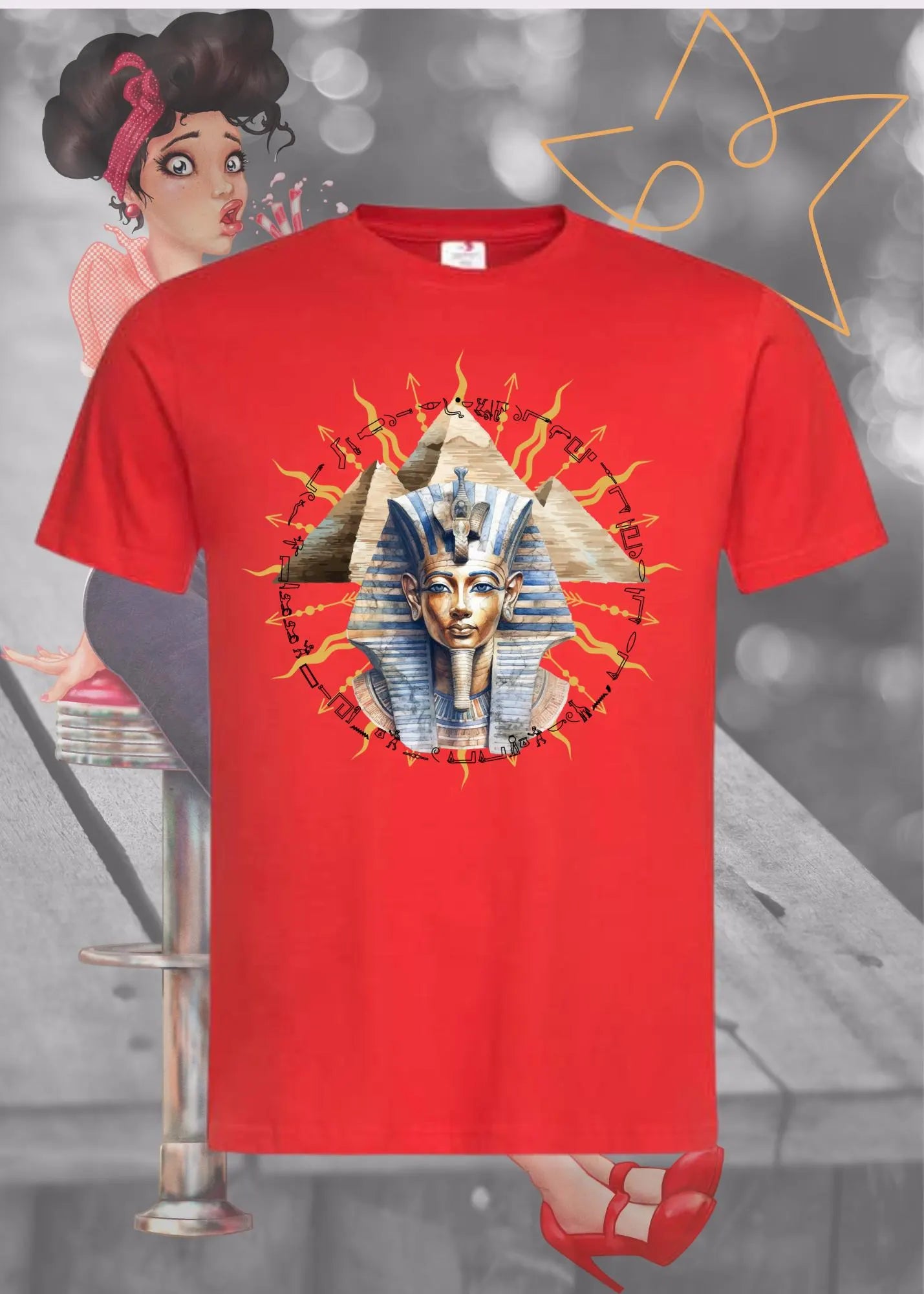 👑 Pharao Tutanchamun T-Shirt - Ägyptische Hieroglyphen 🏺 Geschenk für Ägypten-Fans ✨