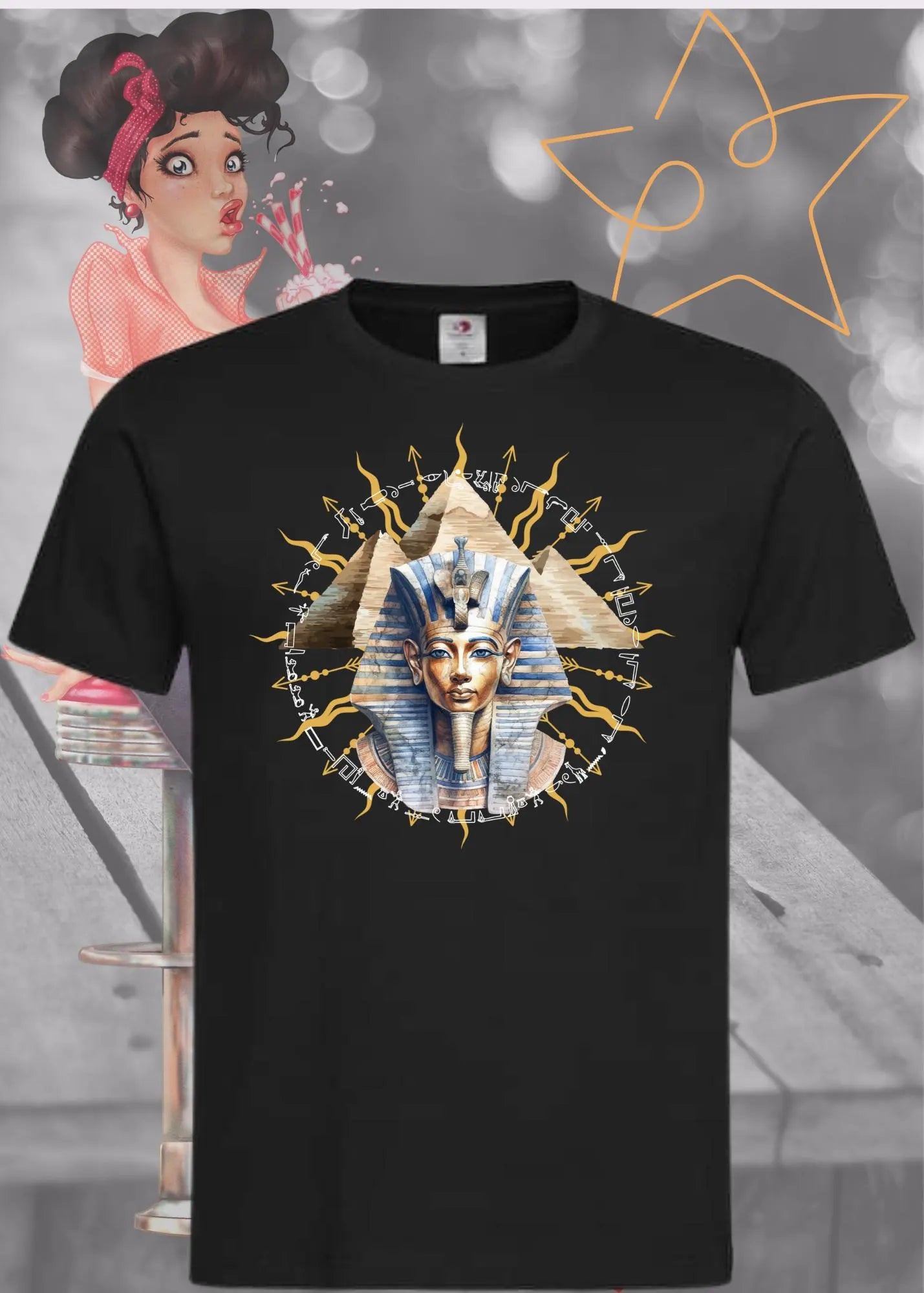 👑 Pharao Tutanchamun T-Shirt - Ägyptische Hieroglyphen 🏺 Geschenk für Ägypten-Fans ✨