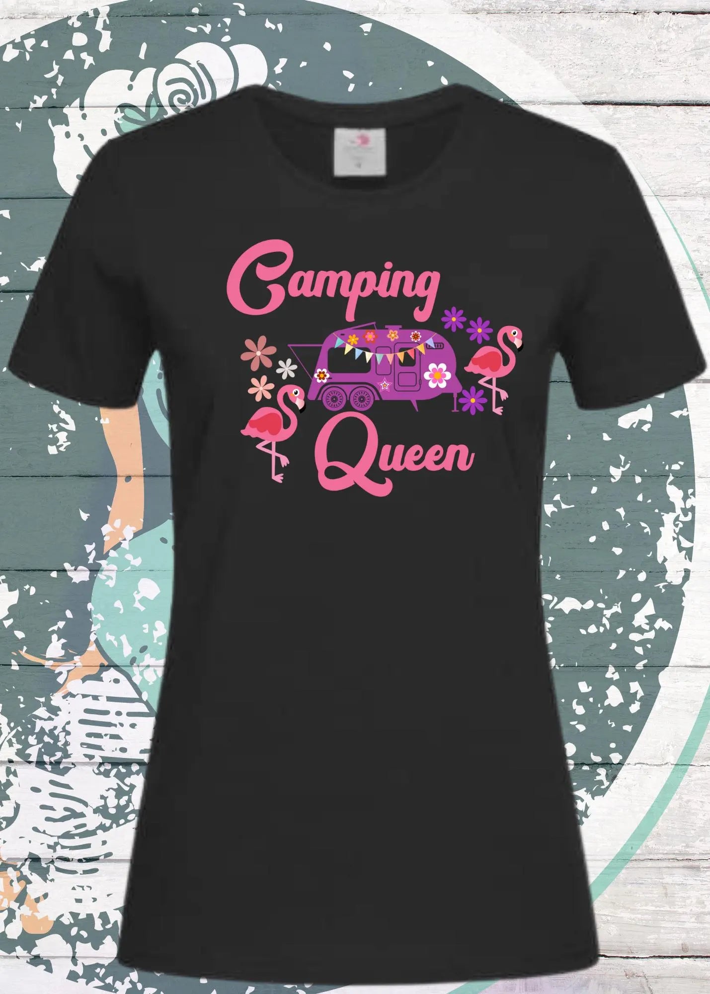 Camping Queen - Damen T-Shirt für Outdoor-Liebhaberinnen
