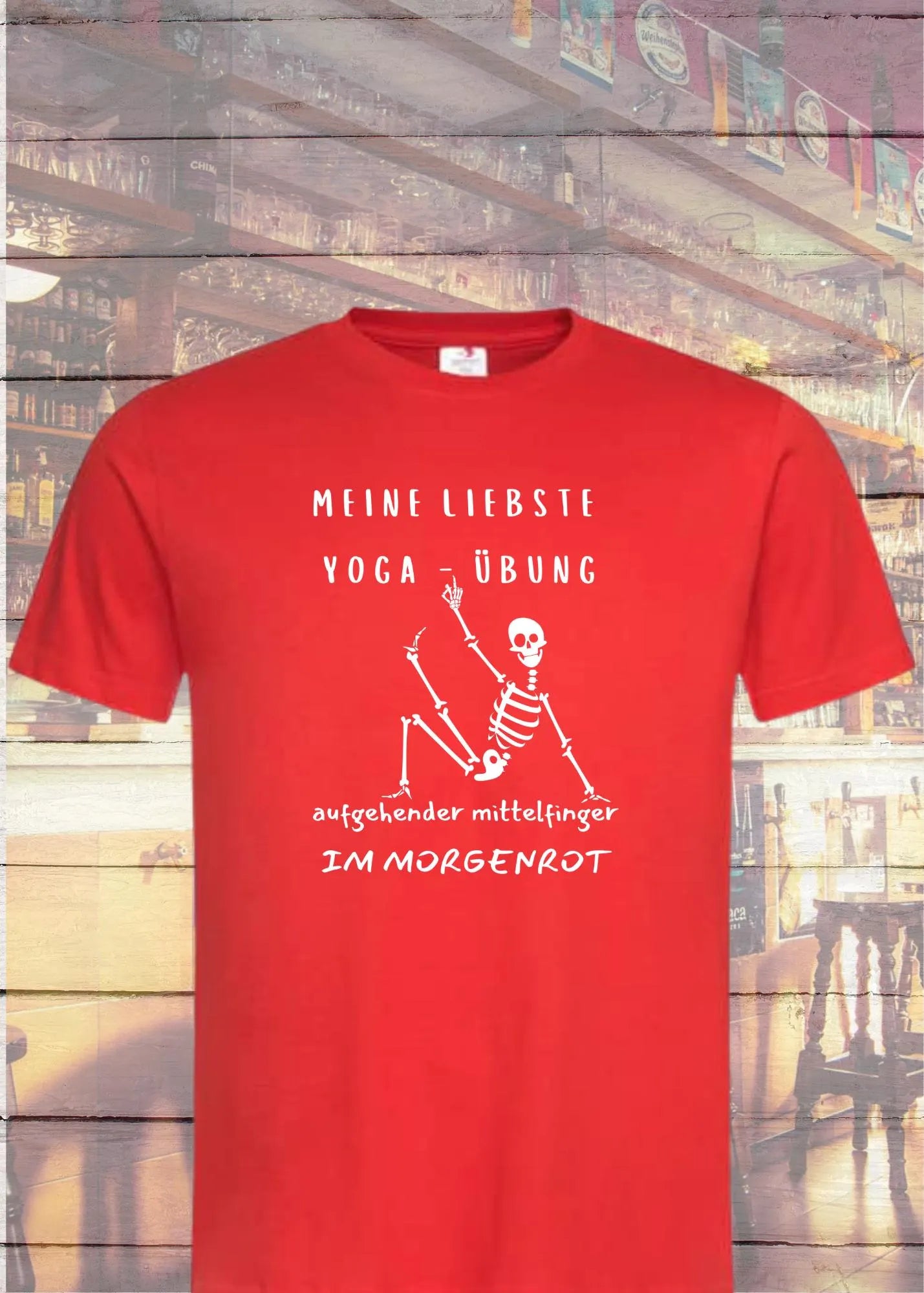 🧘♀️T Shirt Unisex Meine liebste Yoga Übung: Aufgehender Mittelfinger im Morgenrot 🖕
