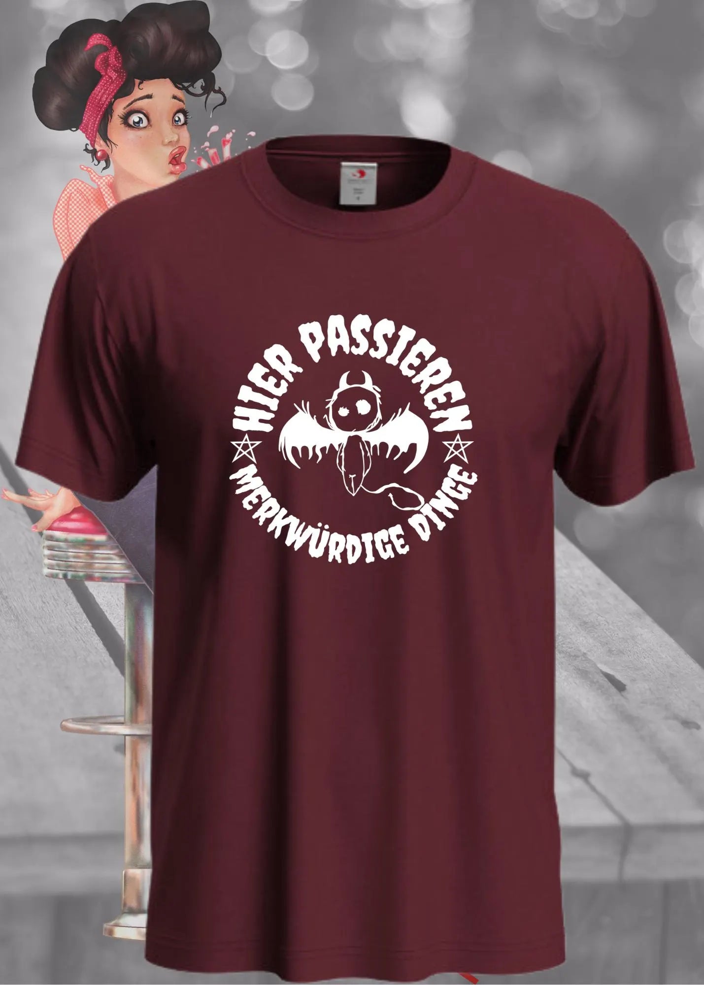 🔮 Unisex T-Shirt 'Hier Passieren Merkwürdige Dinge' - Mystisches Statement Shirt