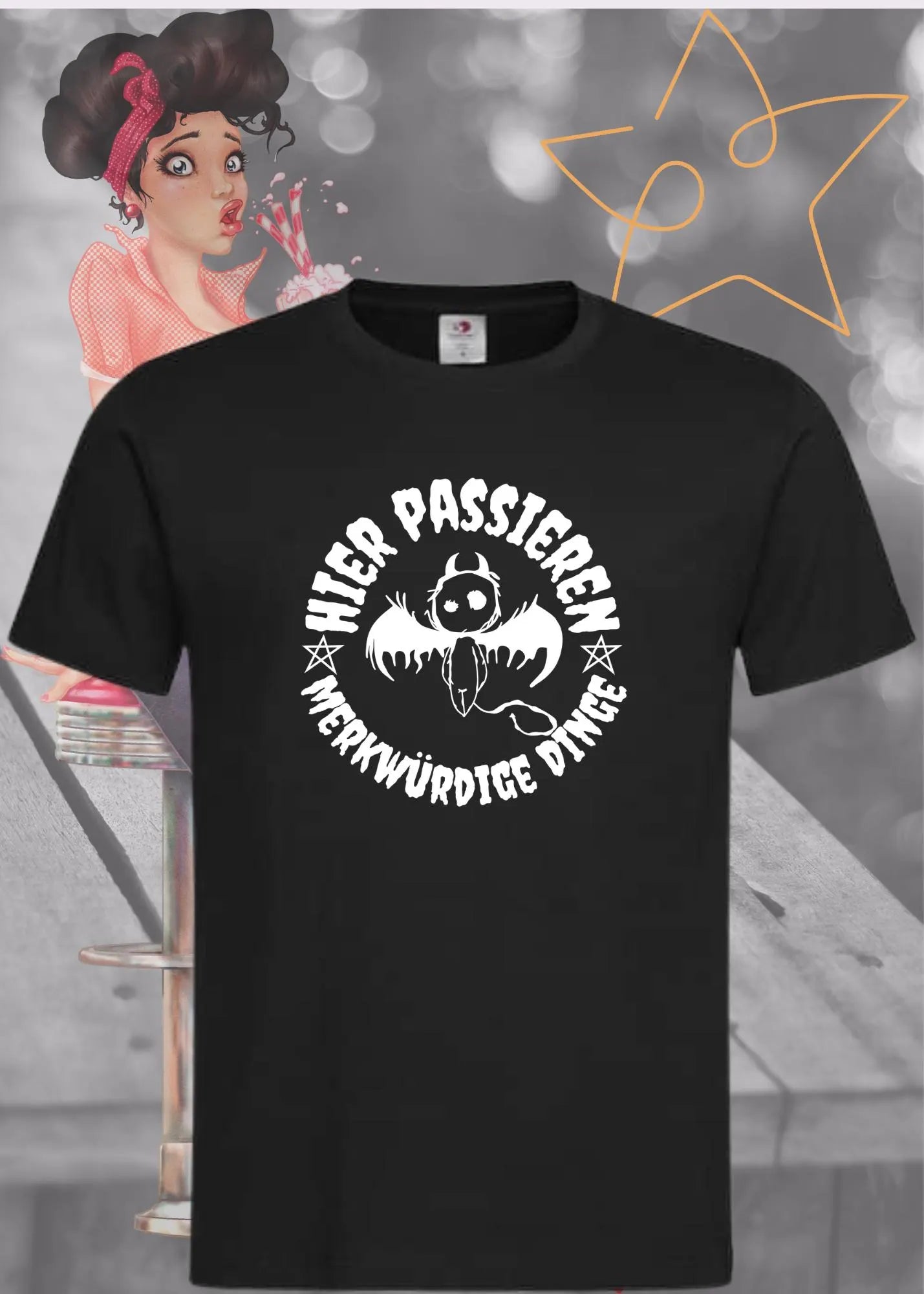 🔮 Unisex T-Shirt 'Hier Passieren Merkwürdige Dinge' - Mystisches Statement Shirt