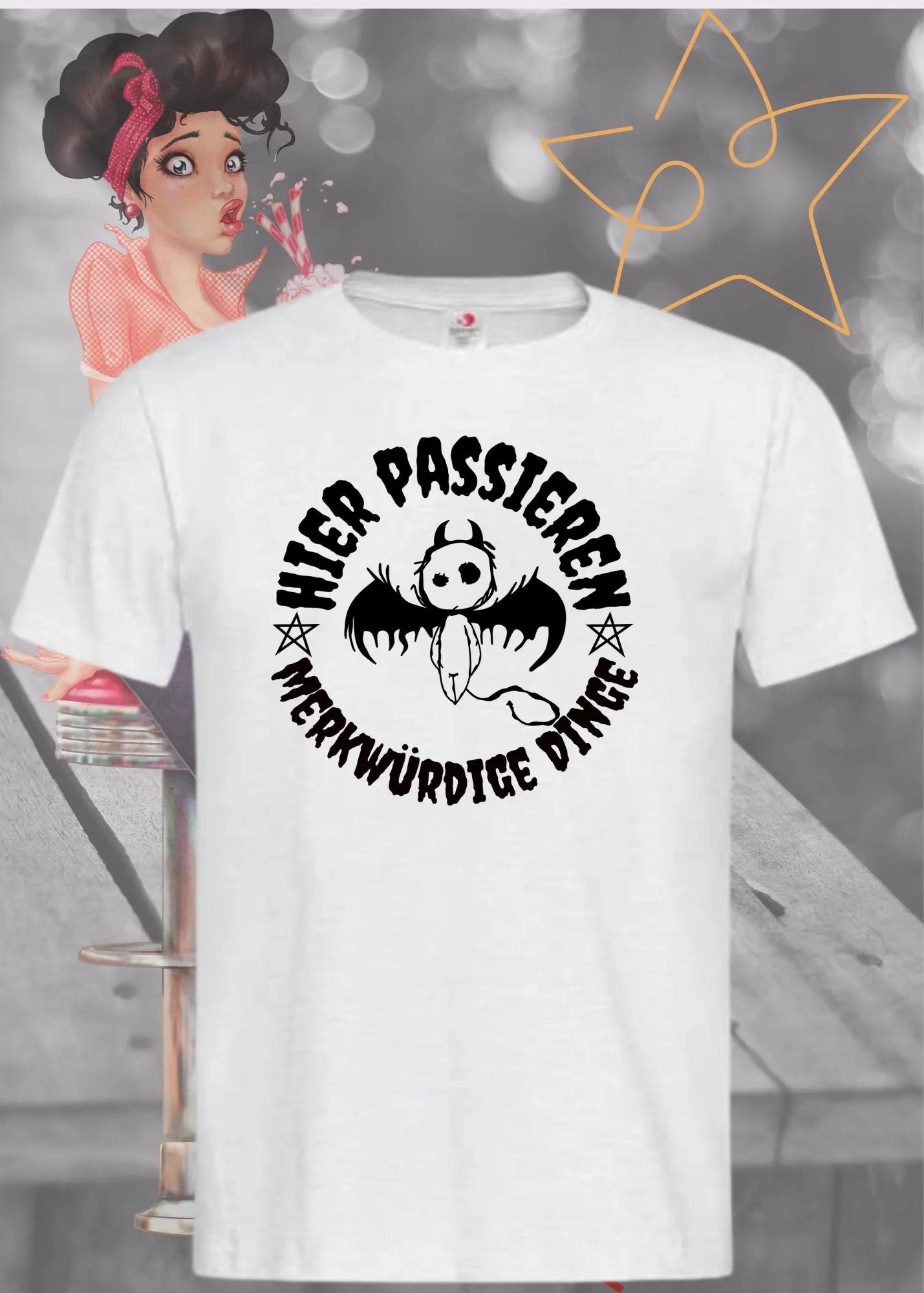 🔮 Unisex T-Shirt 'Hier Passieren Merkwürdige Dinge' - Mystisches Statement Shirt