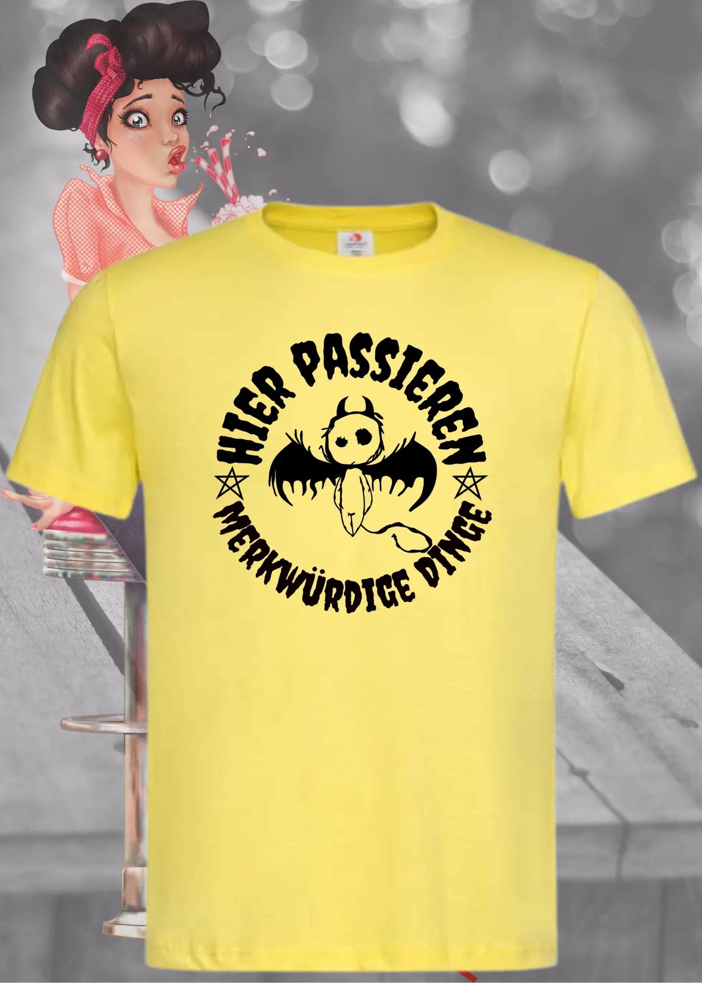 🔮 Unisex T-Shirt 'Hier Passieren Merkwürdige Dinge' - Mystisches Statement Shirt