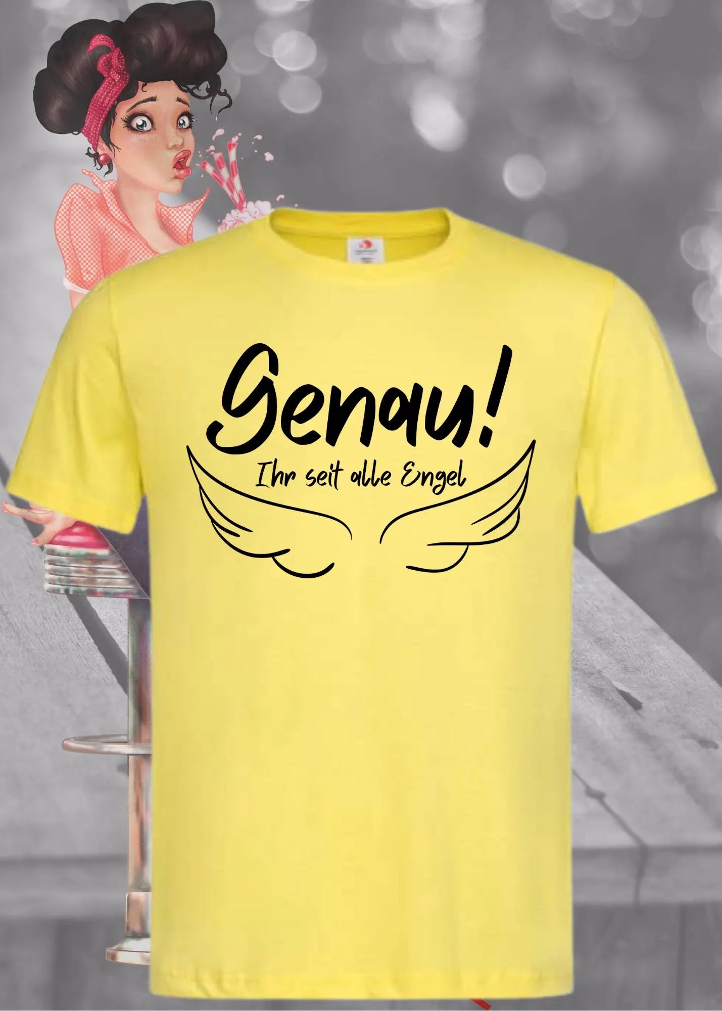 😇 Unisex T-Shirt 'Genau Ihr Seit Alle Engel' - Lustiges Sarkasmus Shirt ✨