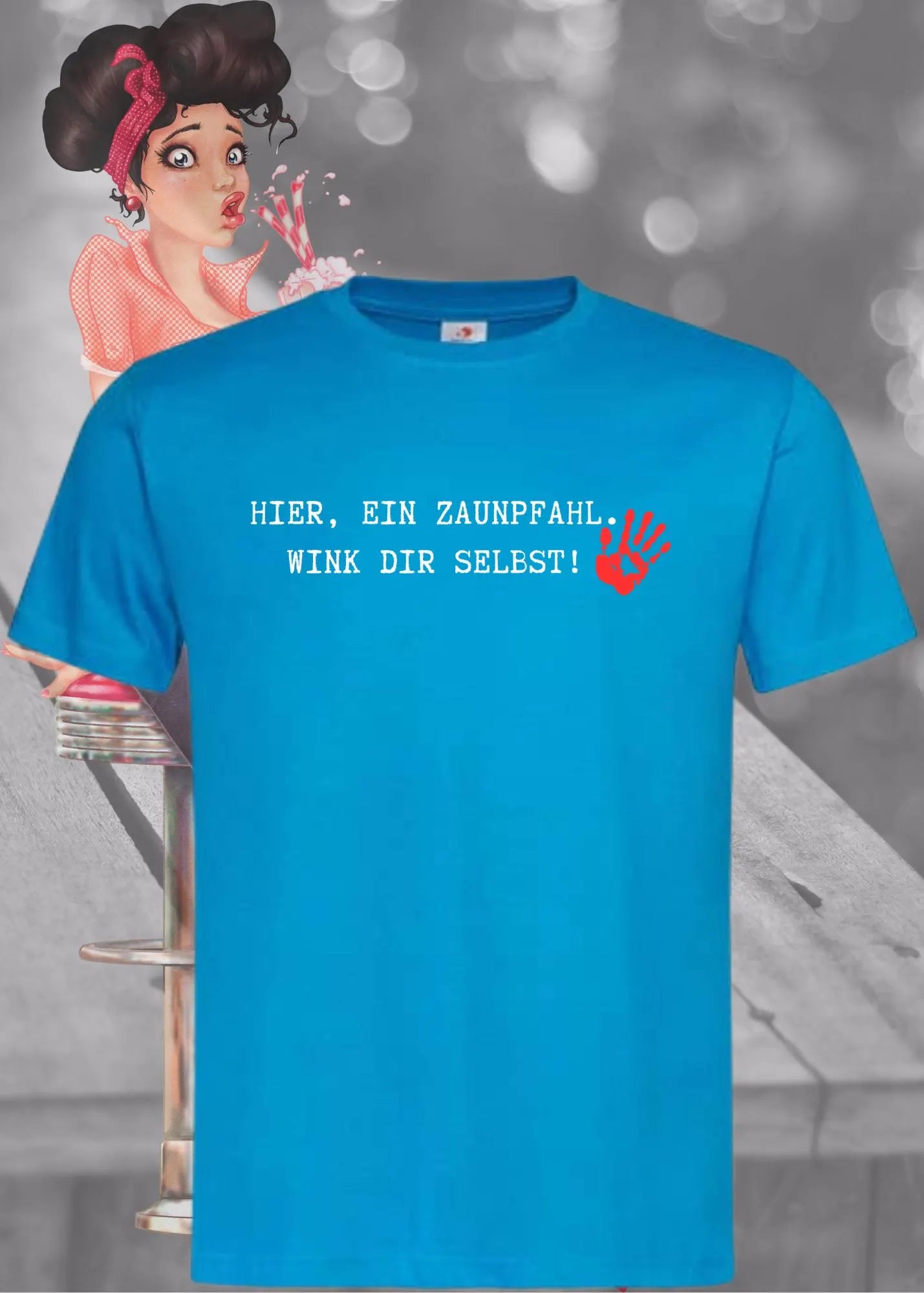 πͺ΅ Hier ein Zaunpfahl - wink Dir selbst! Witziges Spruch T-Shirt π
