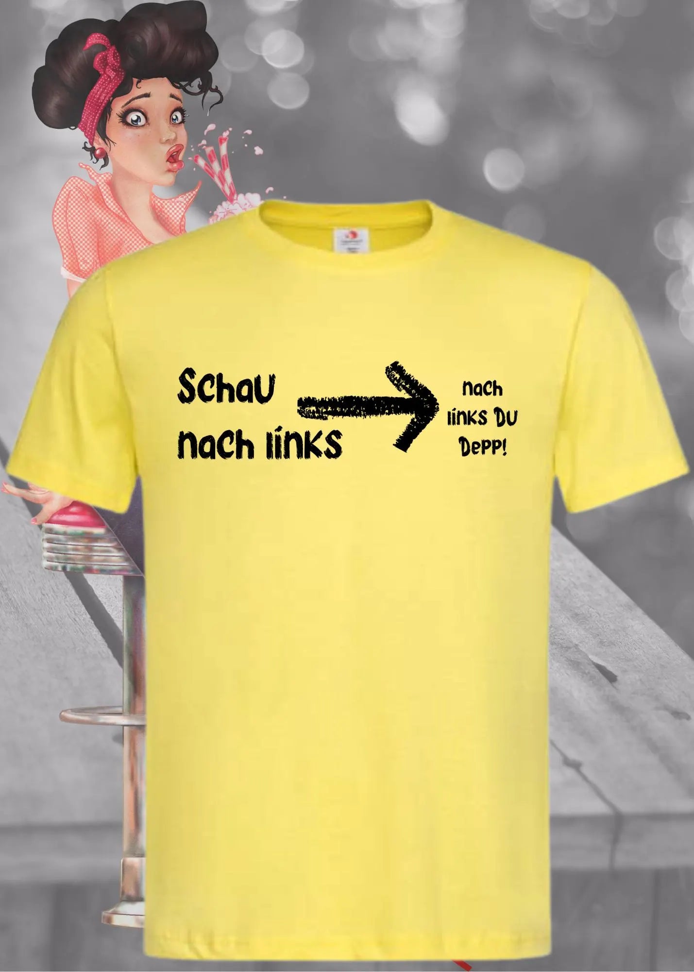 👀 T-Shirt 'Schau nach links, nach links du Depp' 🤦♂️ - Witziges Spruch-Shirt für Geduldige 😂