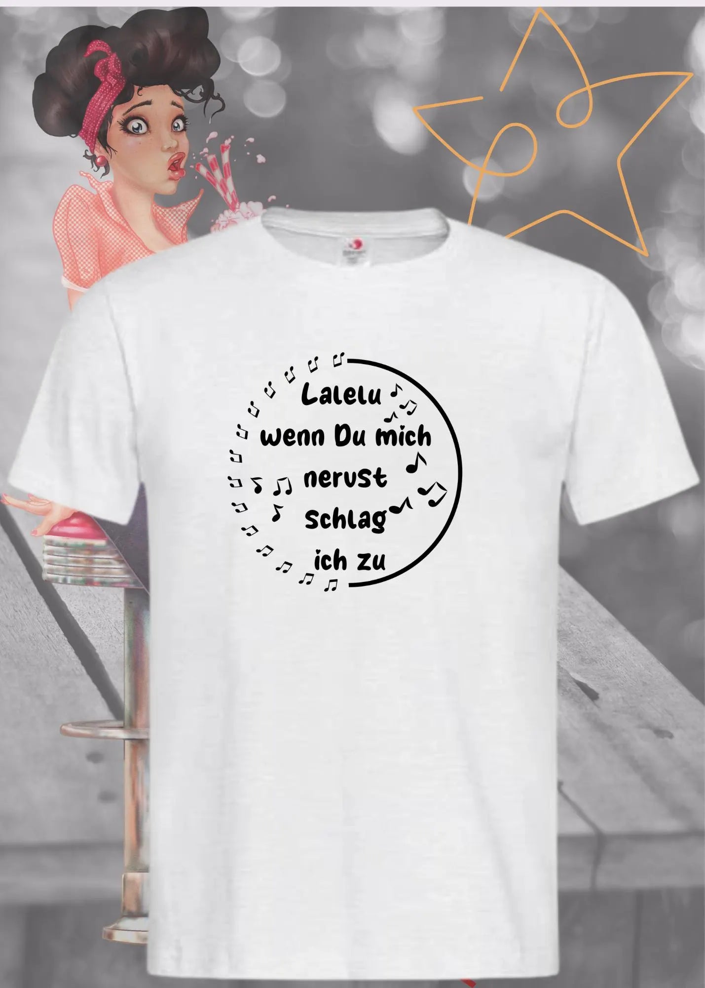 😴 Unisex T-Shirt 'Lalelu - Wenn Du Mich Nervst Schlag Ich Zu' - Schlaf Humor Shirt 😤