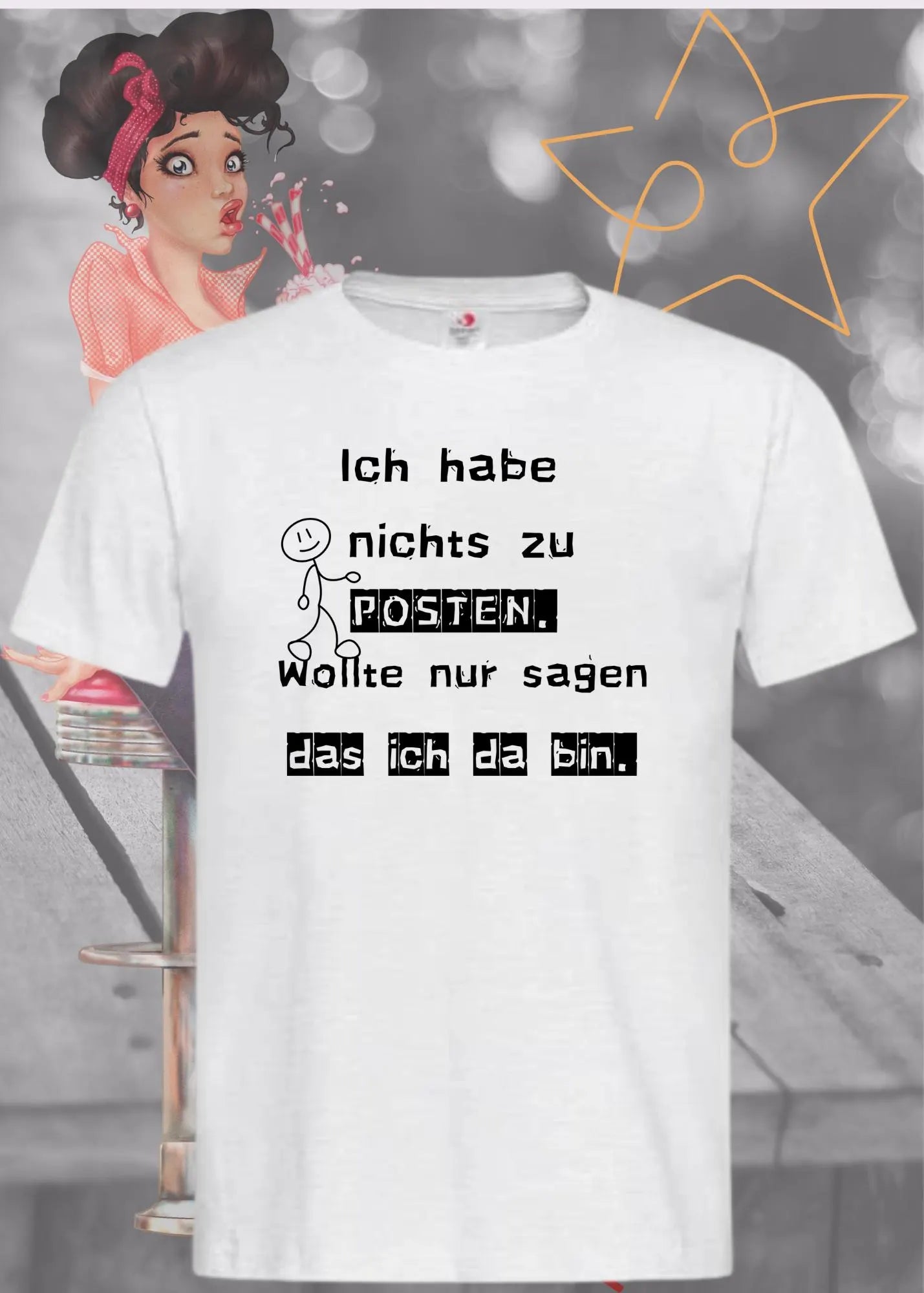 π± T-Shirt 'Ich habe nichts zu posten wollte nur sagen das ich da bin' π€·ββοΈ - Social Media Humor π