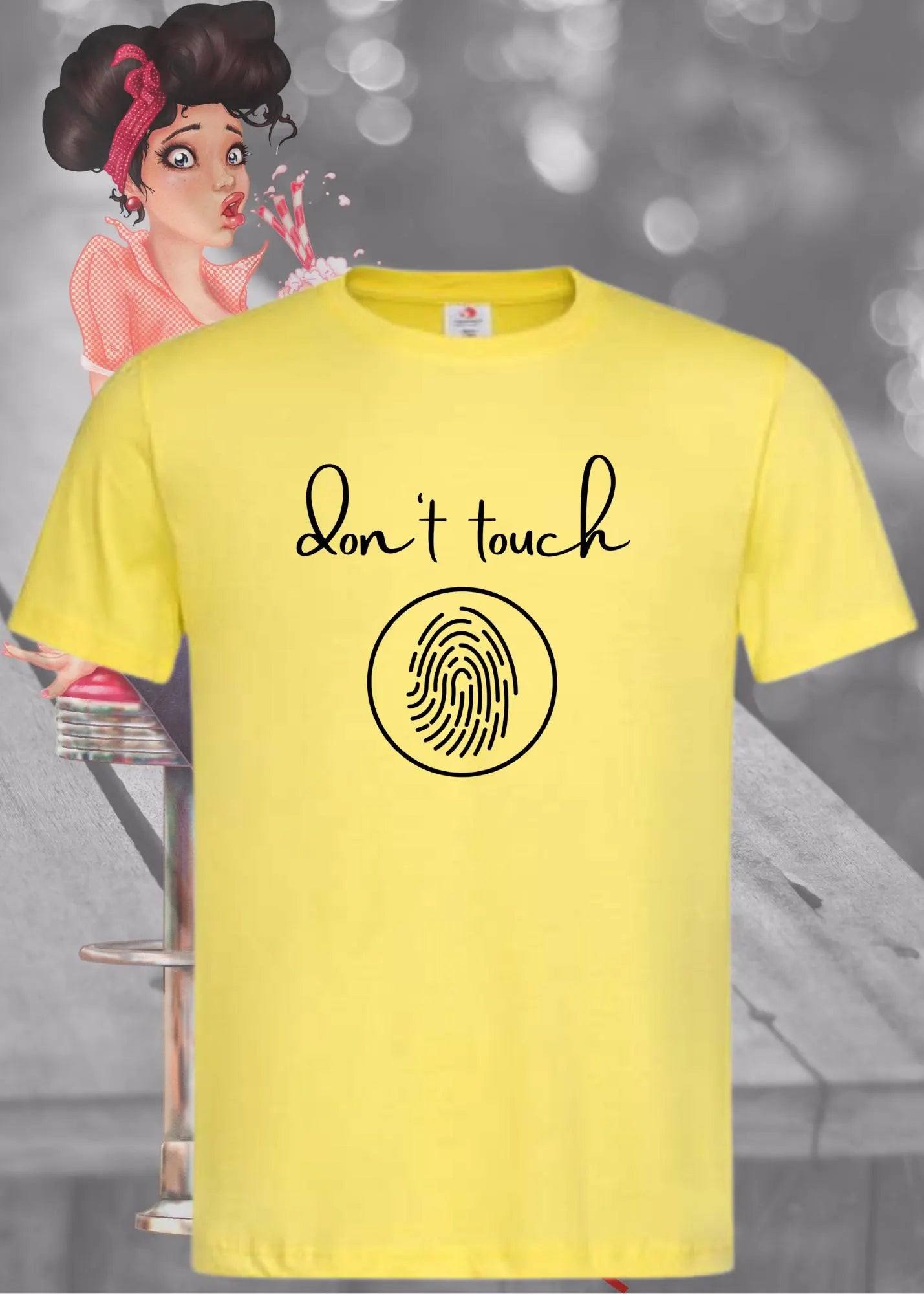 ๐ซ T-Shirt 'Don't touch Fingerprint' ๐ - Witziges Spruch-Shirt fรผr Grenzensetzer ๐