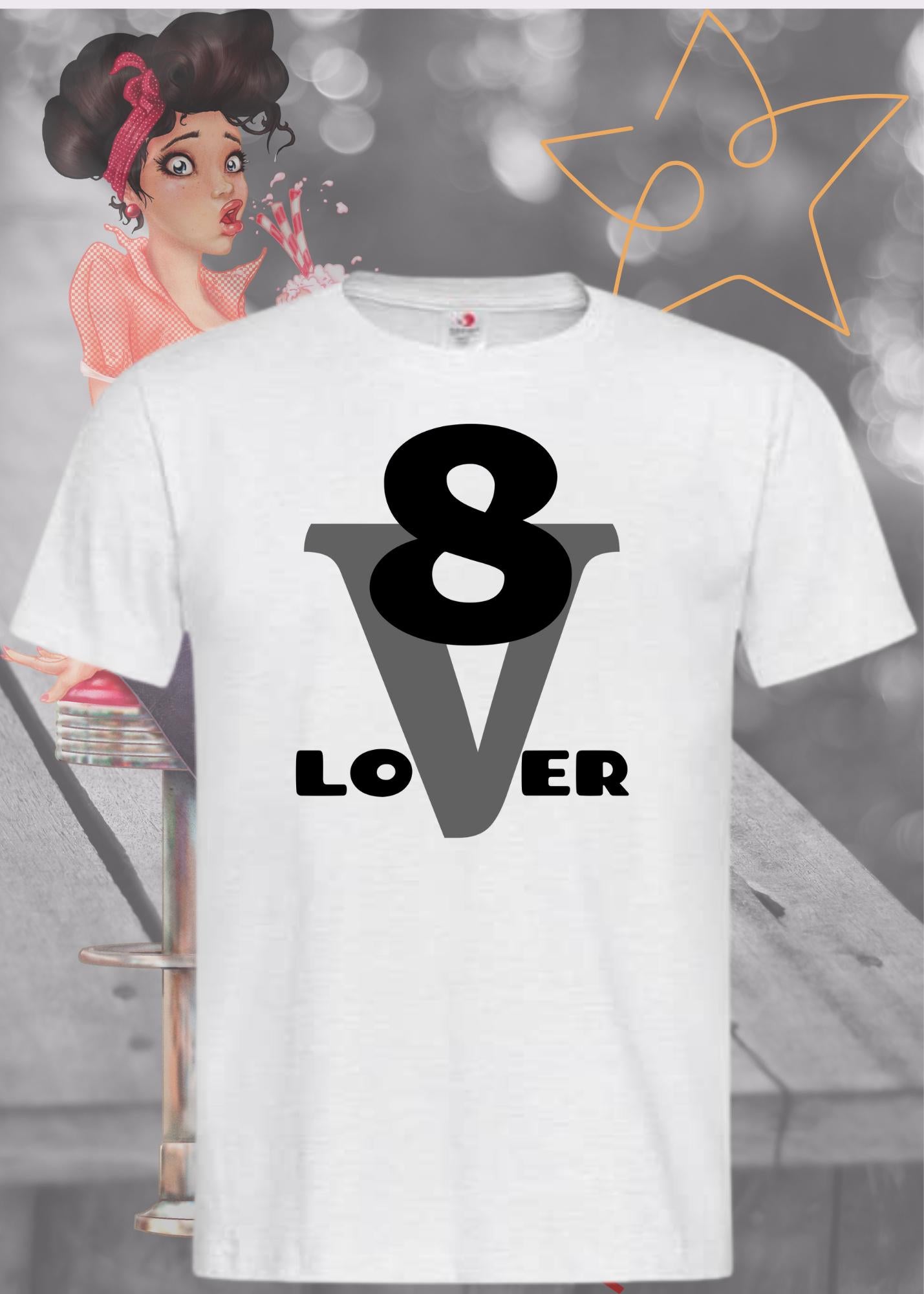 π Unisex T-Shirt 'V8 Lover' - Motorsport Engine Shirt π
