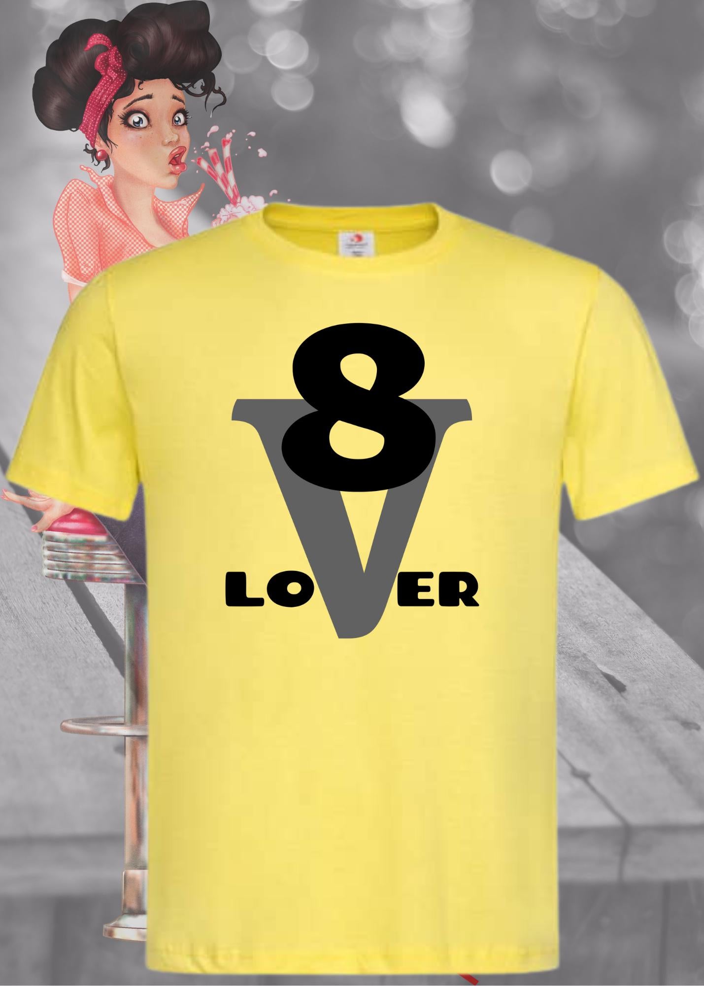 π Unisex T-Shirt 'V8 Lover' - Motorsport Engine Shirt π