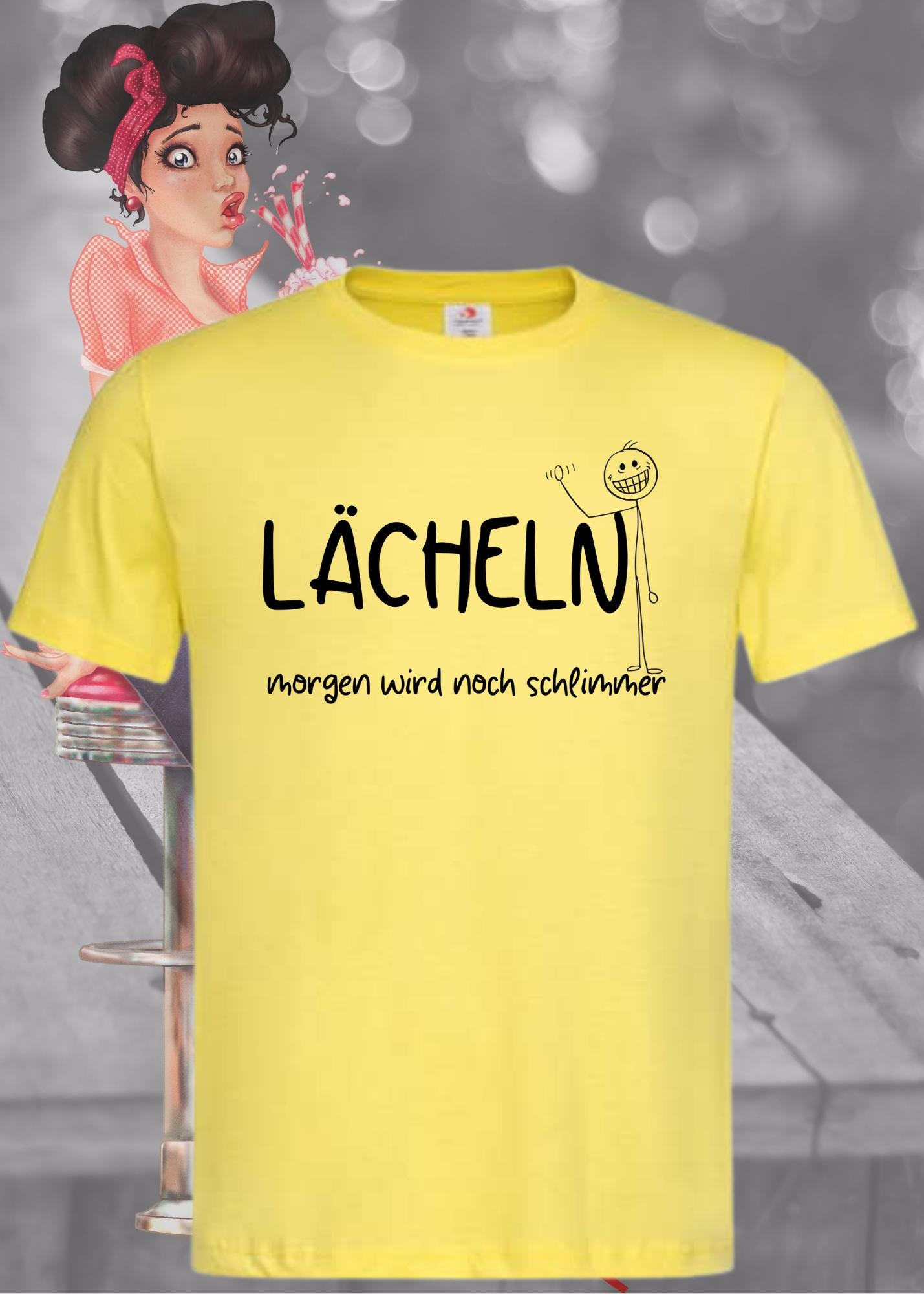 ๐ Lรคcheln morgen wird noch schlimmer T-Shirt ๐ Witziges Statement Shirt ๐ Lustiges Geschenk Unisex ๐
