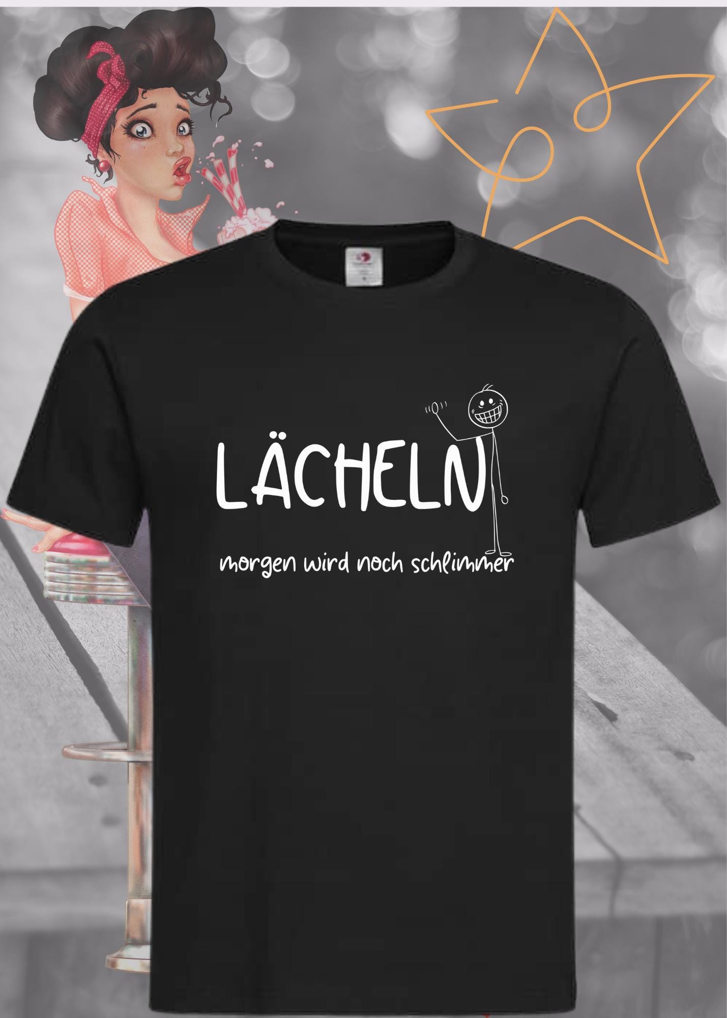 ๐ Lรคcheln morgen wird noch schlimmer T-Shirt ๐ Witziges Statement Shirt ๐ Lustiges Geschenk Unisex ๐