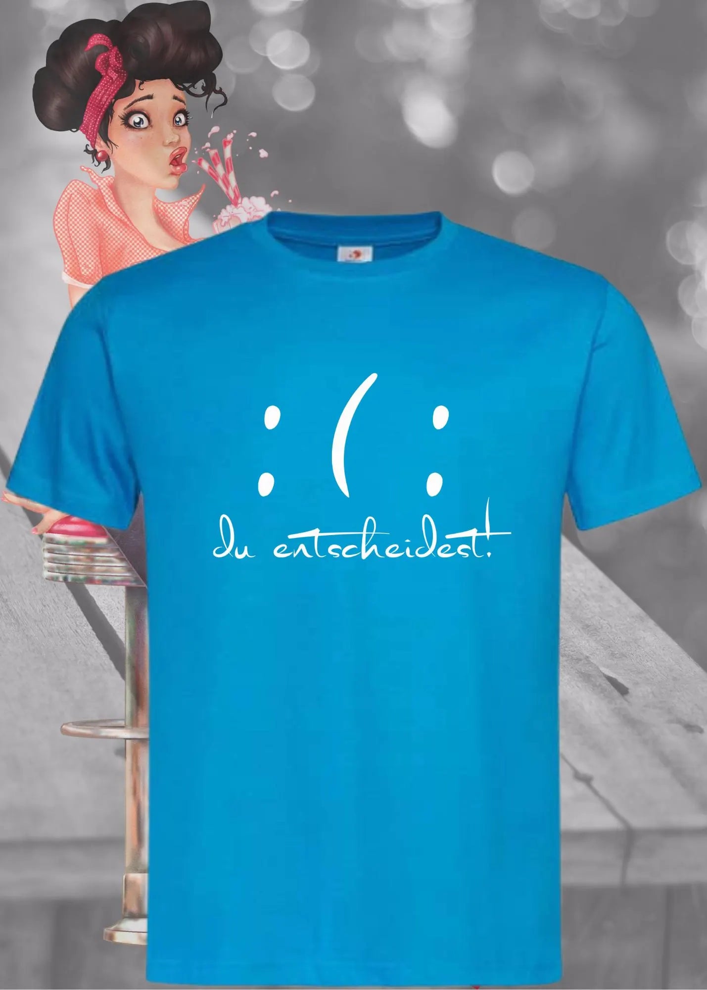 😇😈 T-Shirt 'Du entscheidest' - Witziges Spruch-Shirt mit gutem & bösem Smiley 🎭