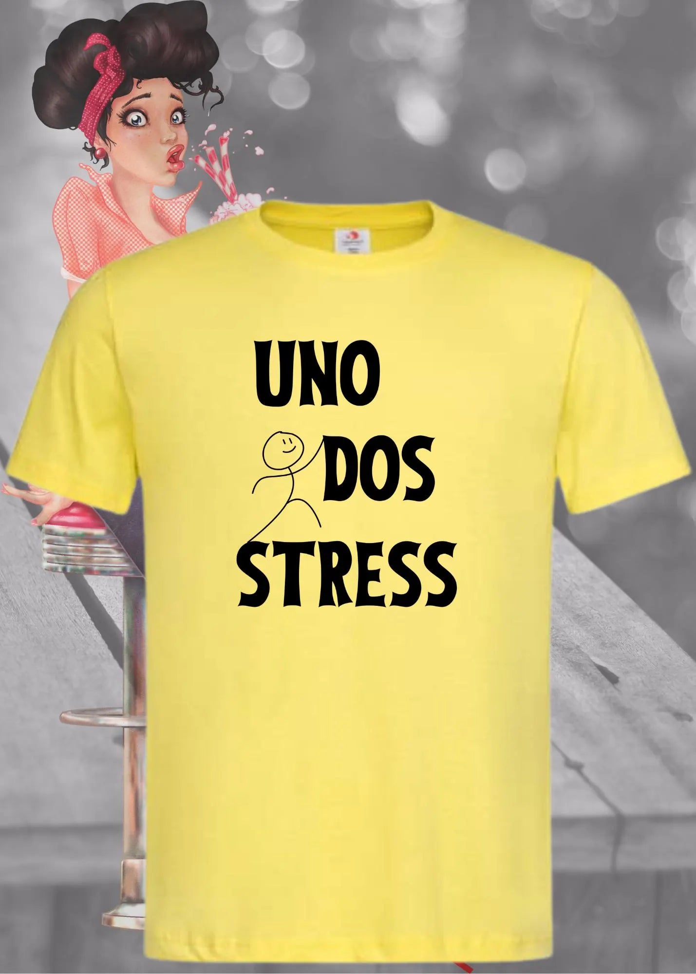 😌 Unisex T-Shirt 'Uno Dos Stress' - Anti-Stress Humor für Entspannte 🧘♀️